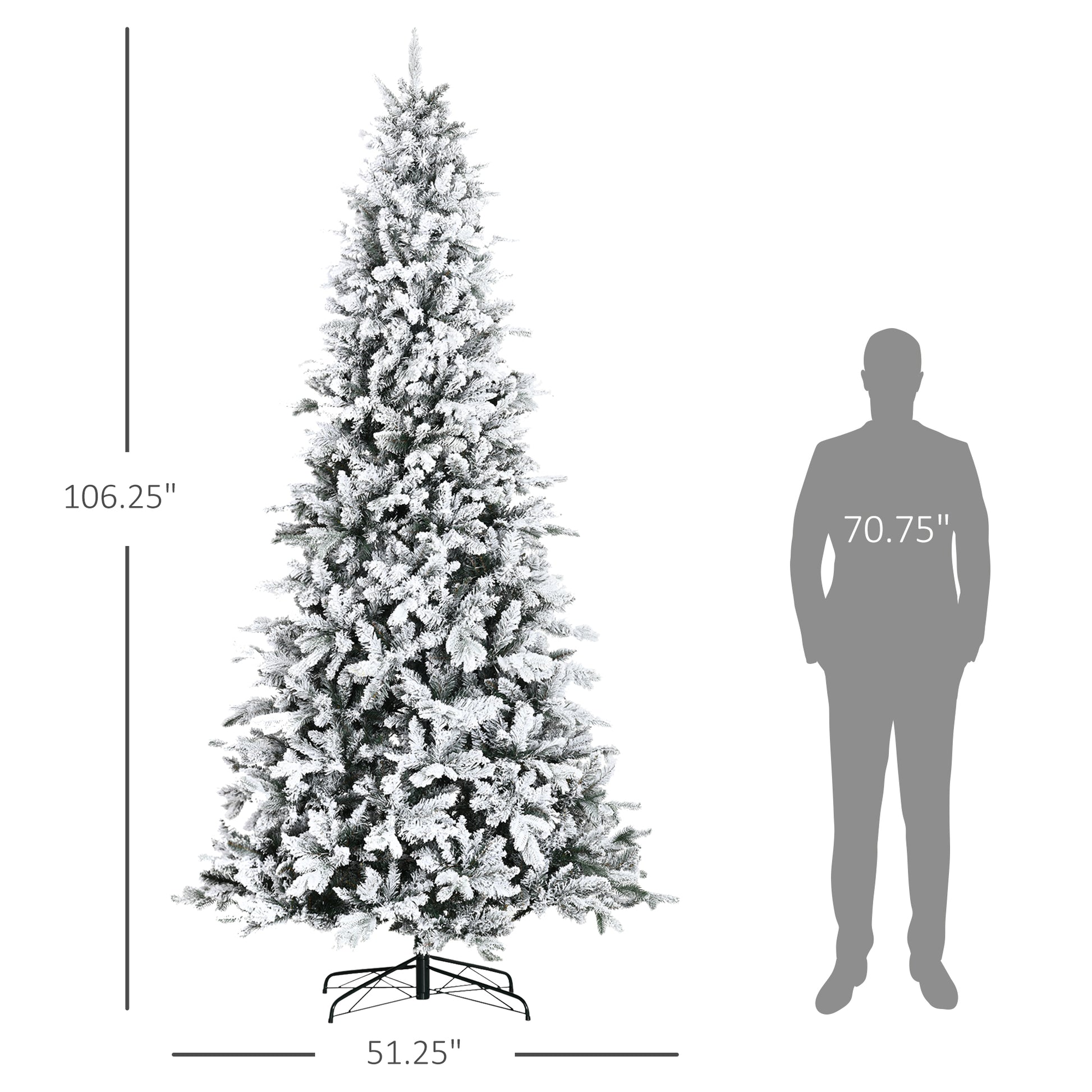 Tall flocked artificial Christmas tree  inches with a realistic snowcovered appearance