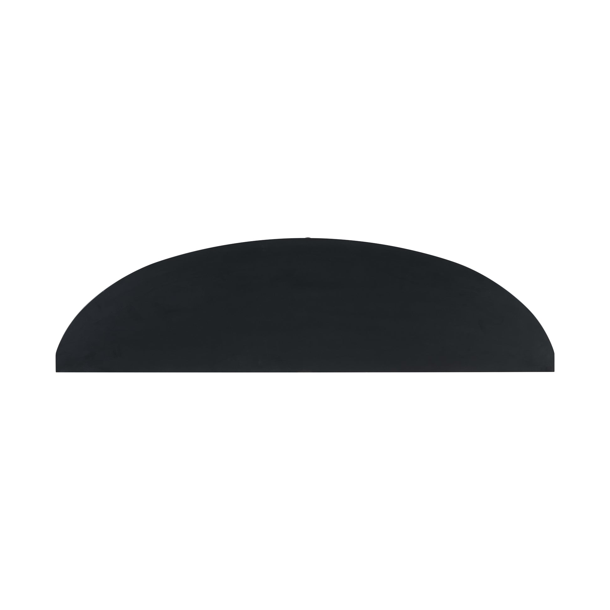 Sleek black halfmoon shelf for modern wall decor