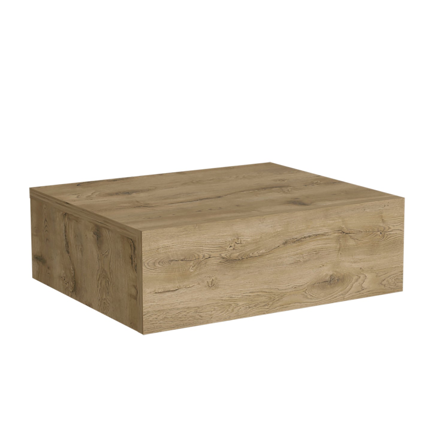Modern square coffee table in light oak wood finish