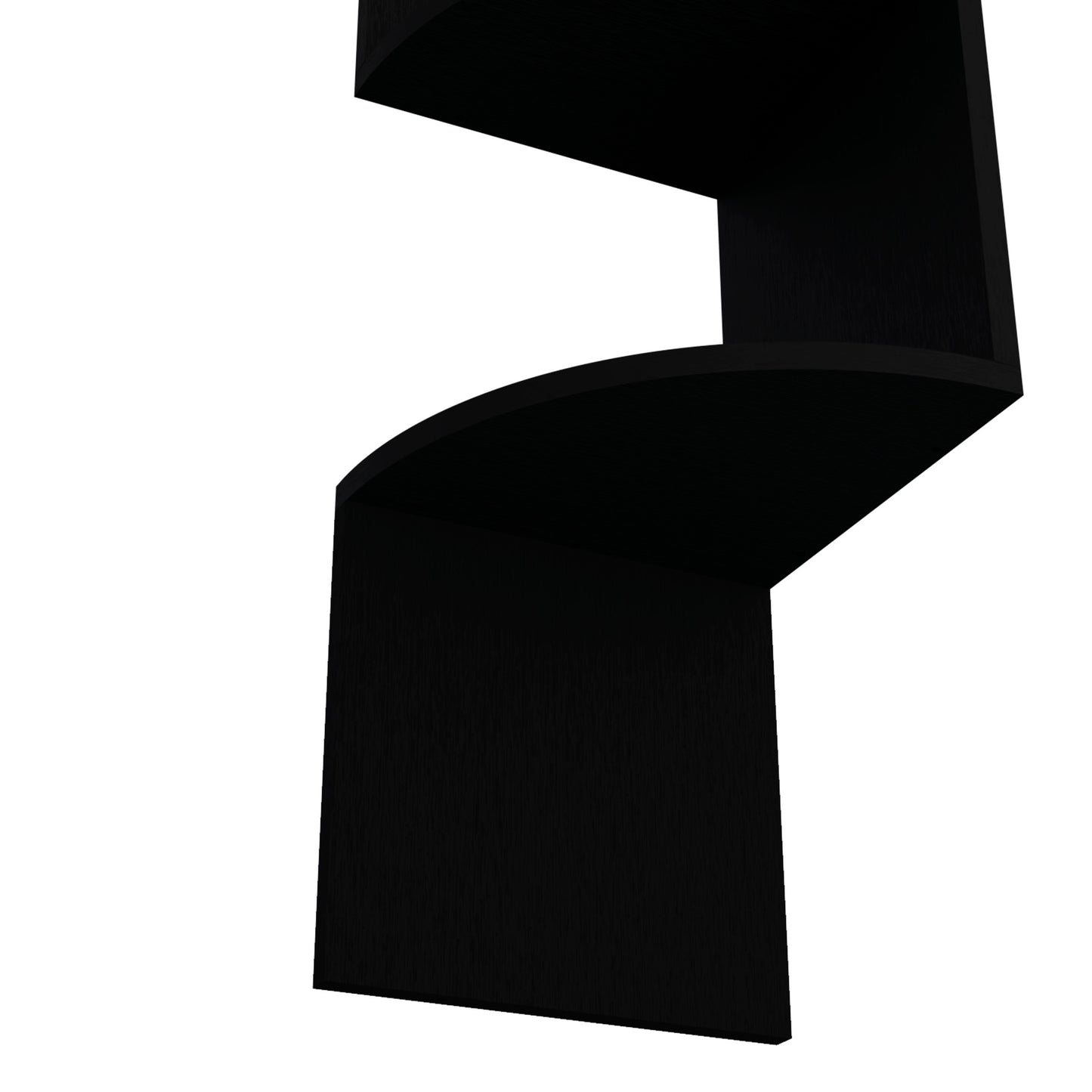 Modern black floating shelf with curved edge ideal for entryway organization