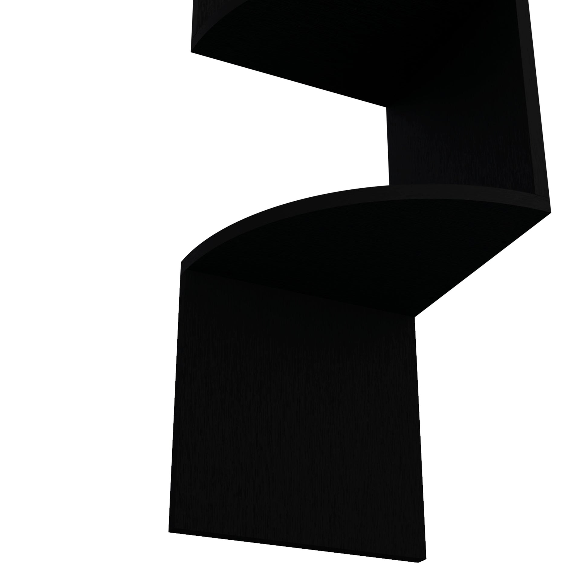 Modern black floating shelf with curved edge ideal for entryway organization