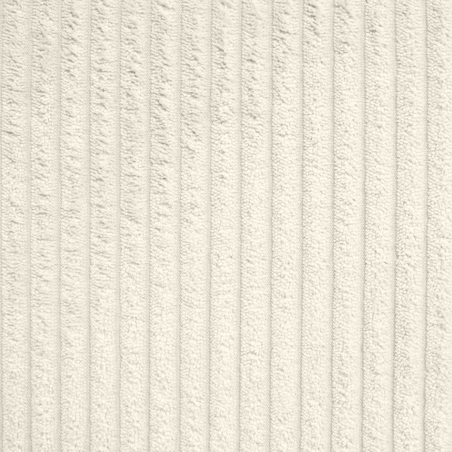 Cream chenille fabric with raised vertical stripes ideal for upholstery projects