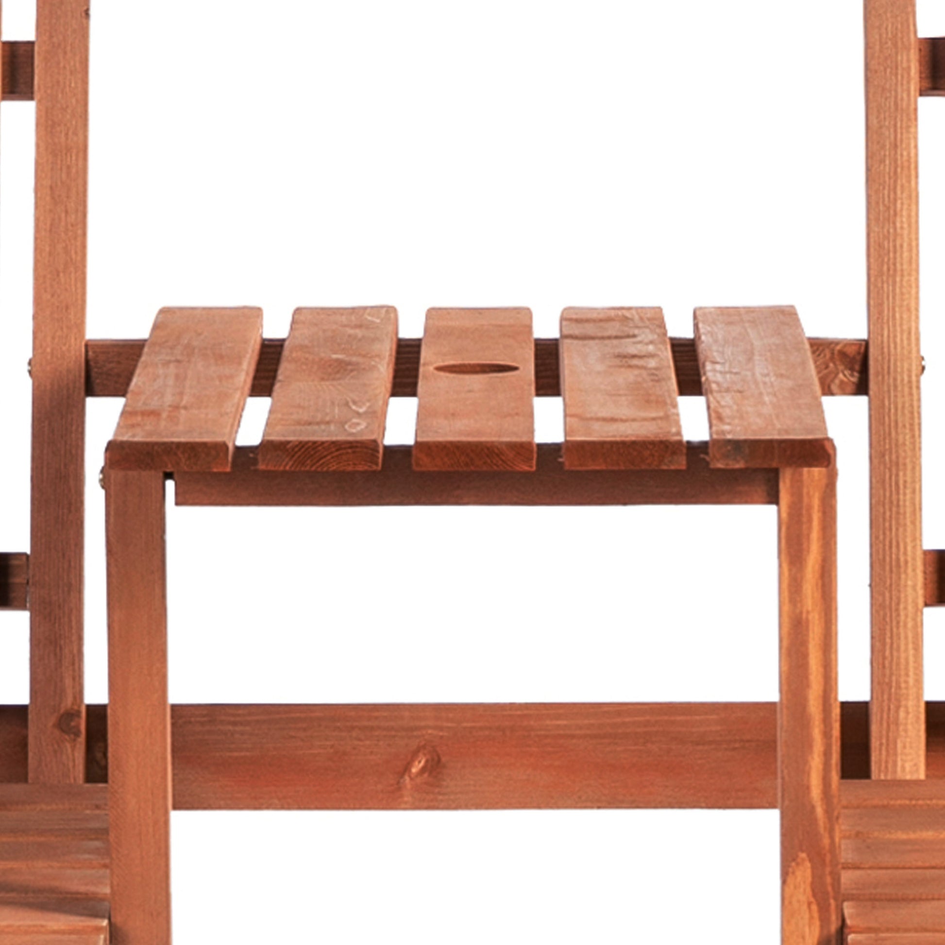 Wooden garden bench with slatted seat and backrest natural finish