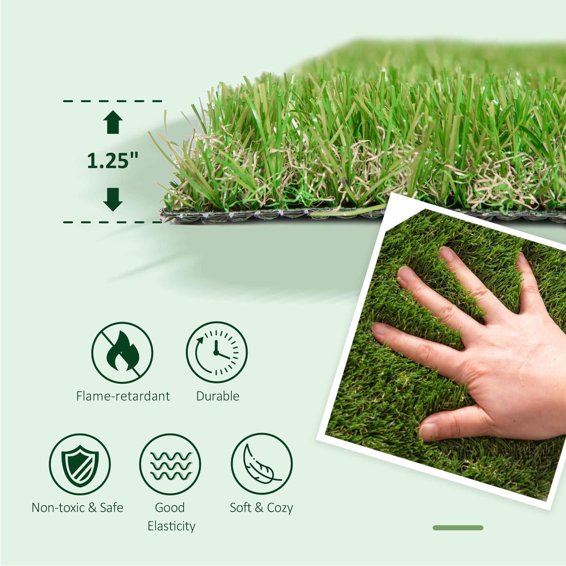 Realistic  inch artificial grass turf with realistic texture