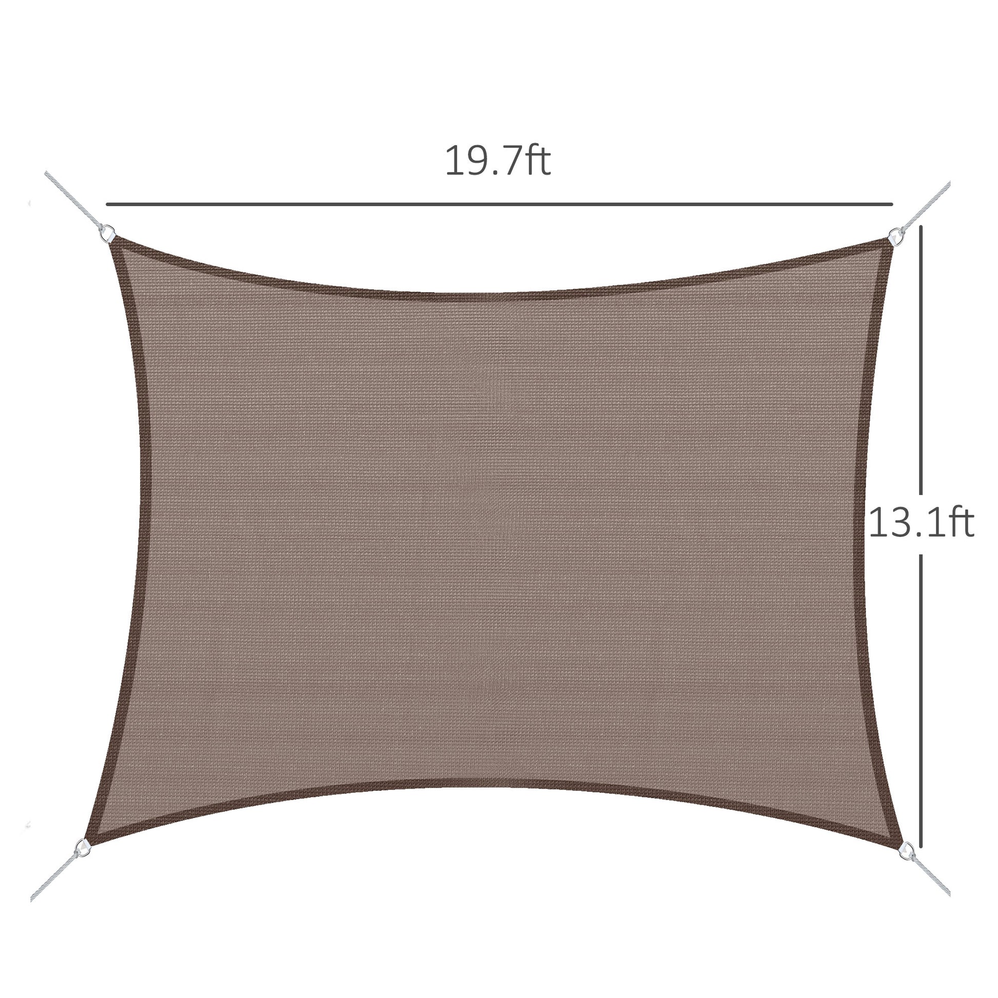 Brown rectangular sun shade sail ft x ft ideal for patio and garden
