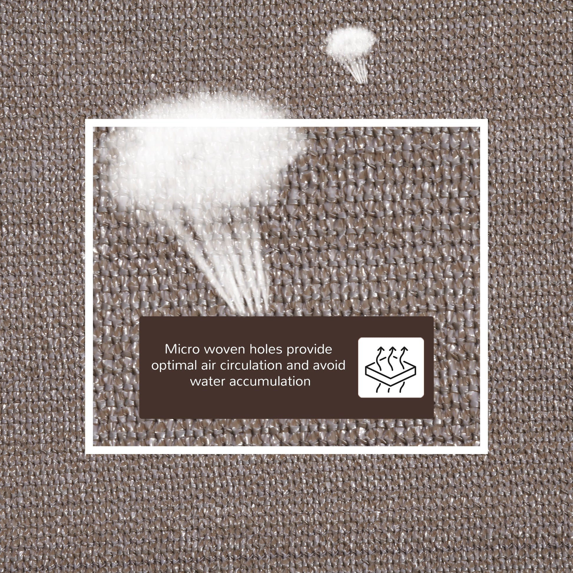Brown shade sail fabric with micro woven holes for optimal air circulation