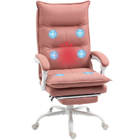 Pink ergonomic office chair with builtin massage nodes and heat for ultimate comfort