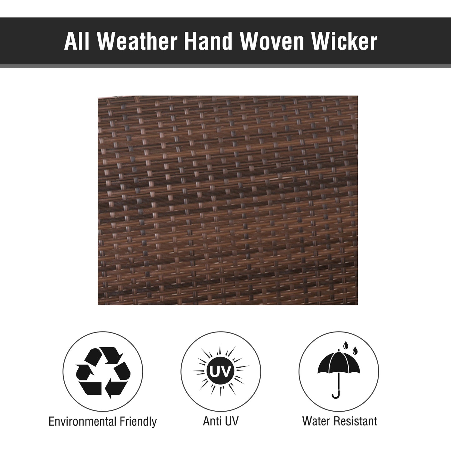 Closeup of tightly woven brown wicker material for outdoor furniture