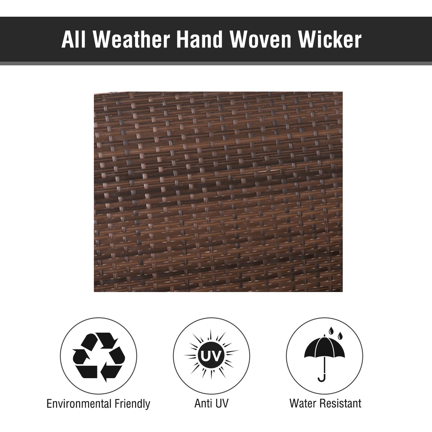 Closeup of tightly woven brown wicker material for outdoor furniture