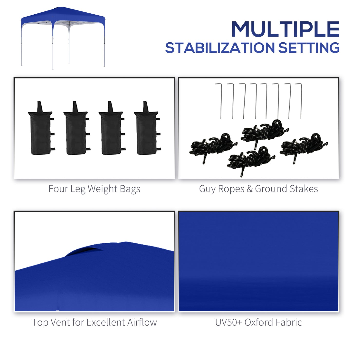 Blue canopy tent with white interior structure for outdoor events