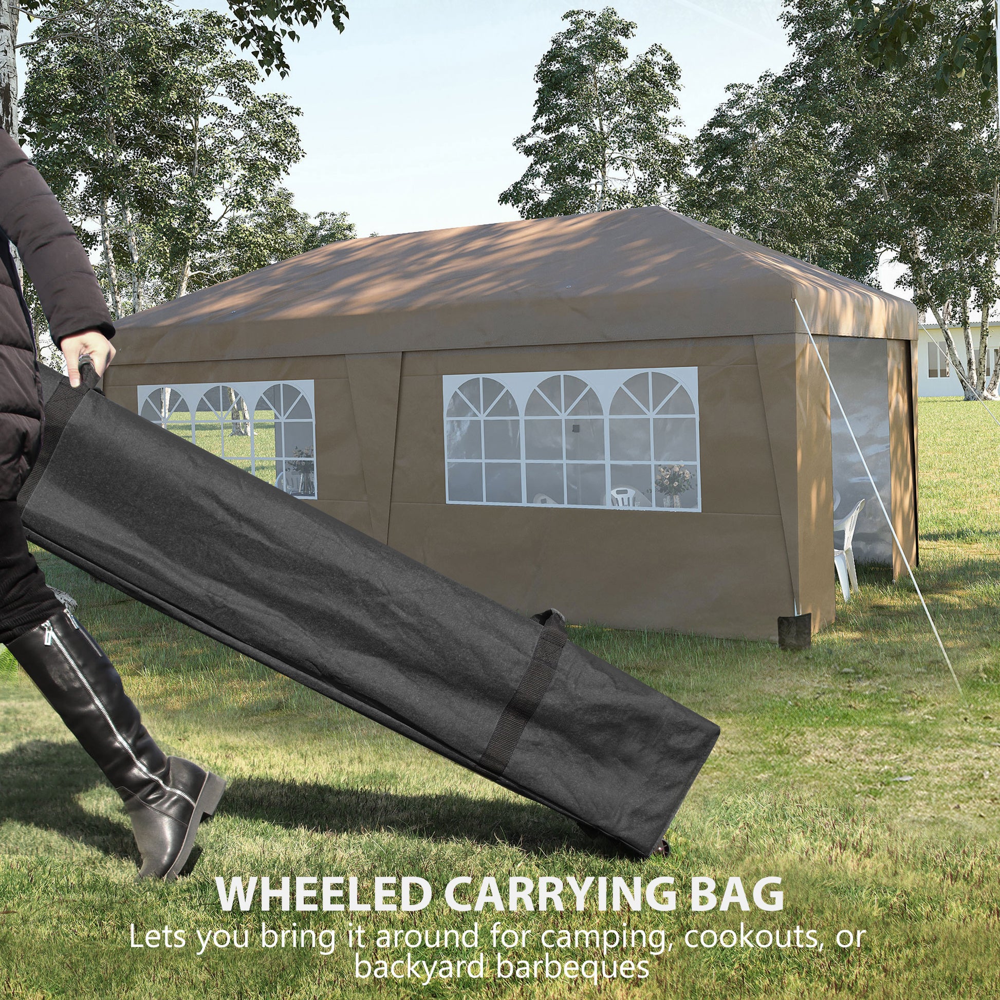 Black wheeled carrying bag for popup canopies