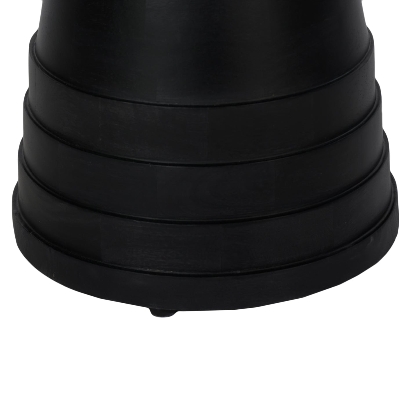Black tiered planter base with textured finish for outdoor decor