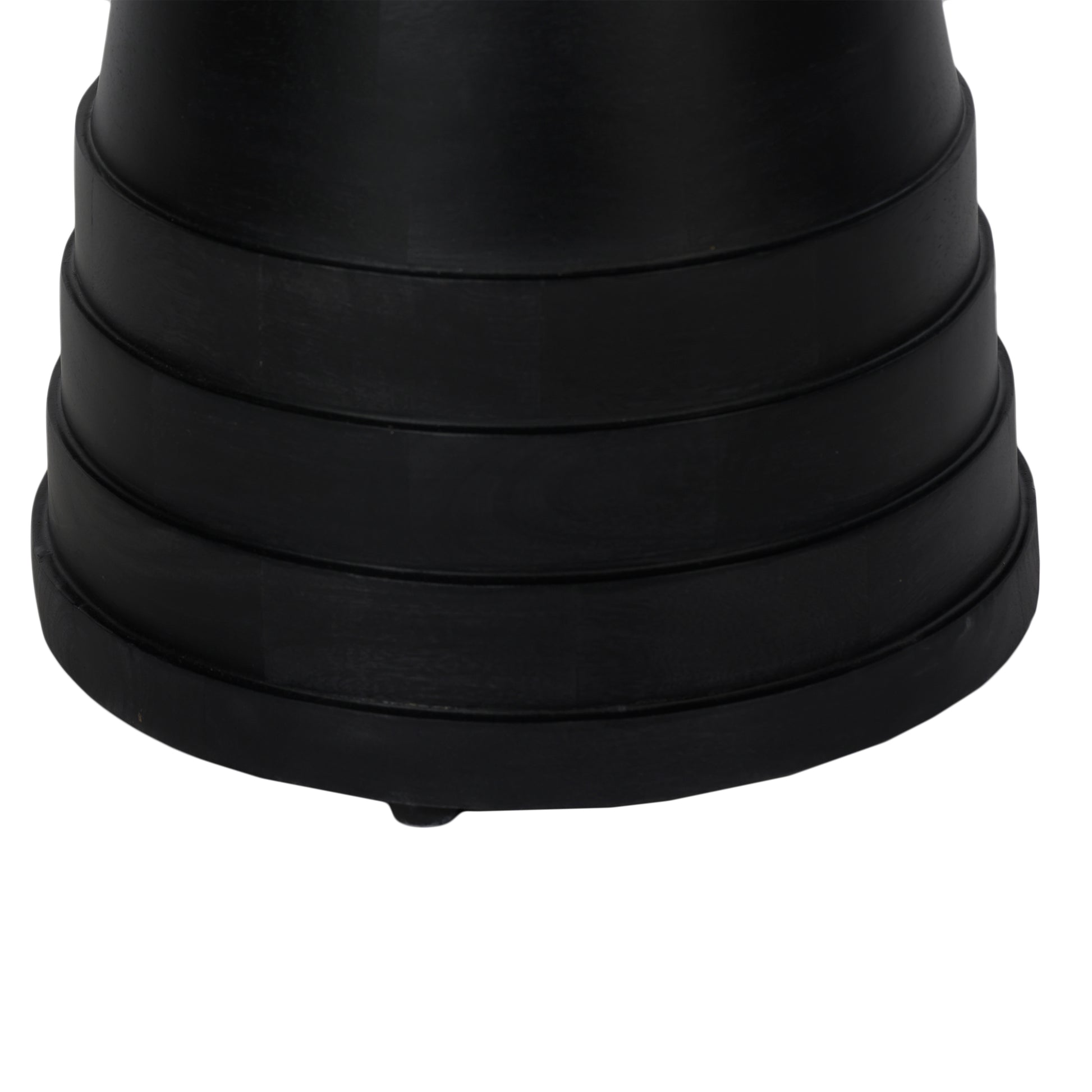 Black tiered planter base with textured finish for outdoor decor