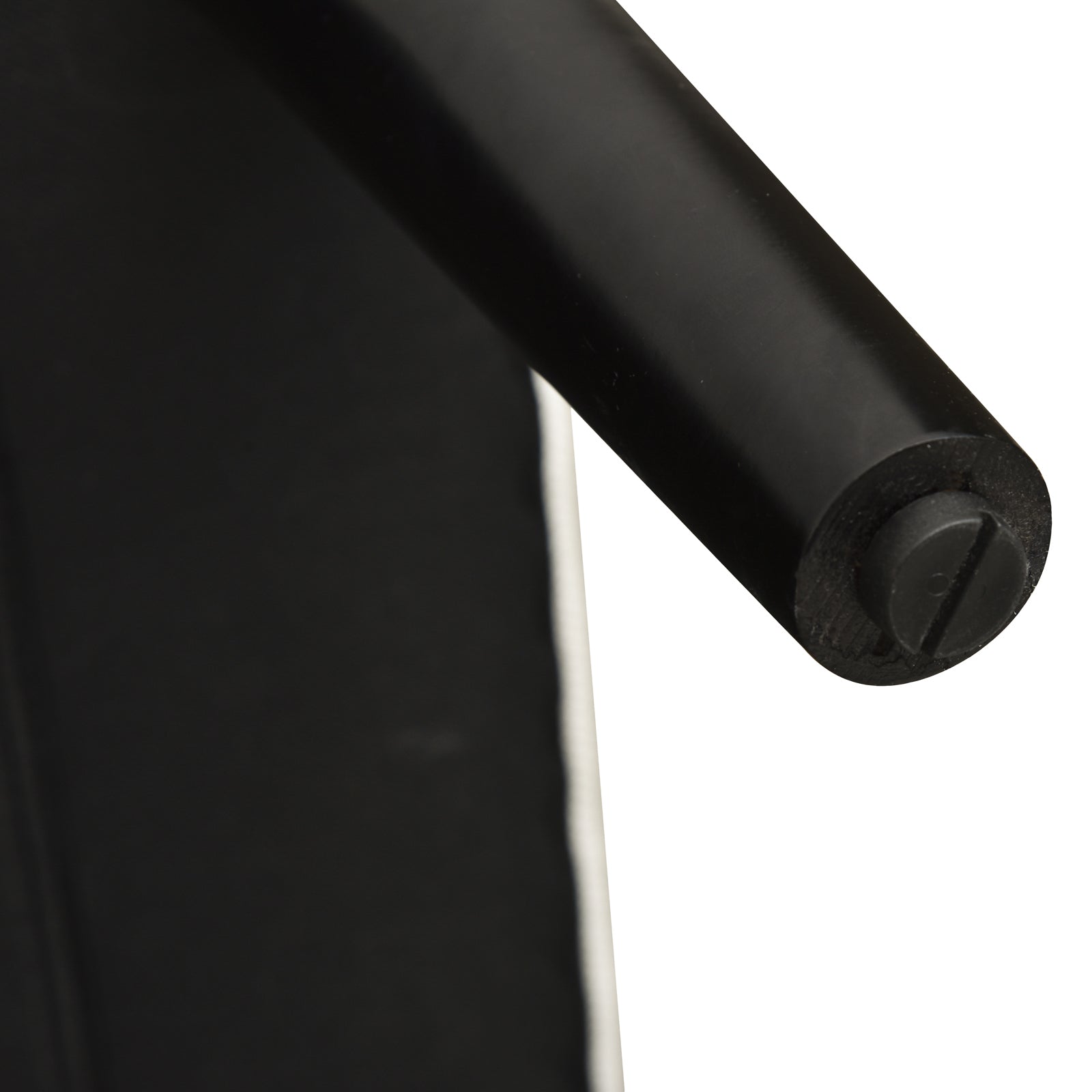 Black metal furniture leg with visible screw detail sleek modern design