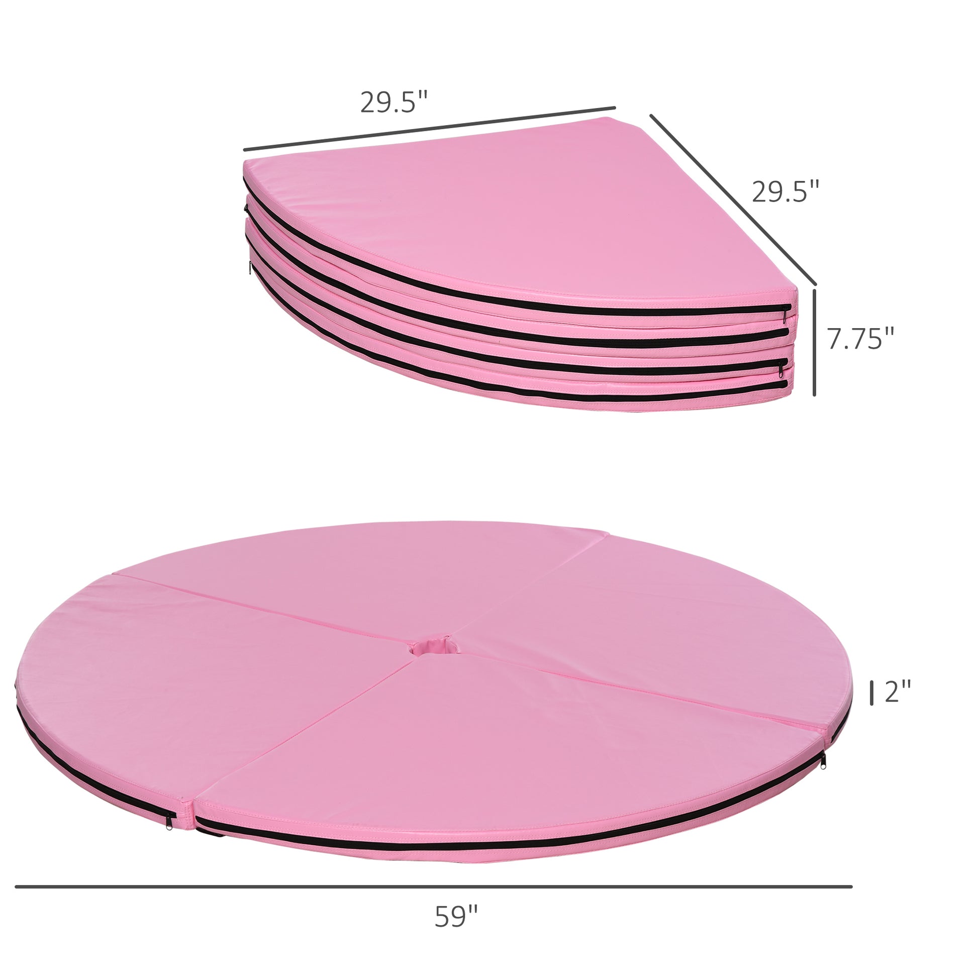Pink round gymnastics mat  inches diameter  inches thick suitable for home practice