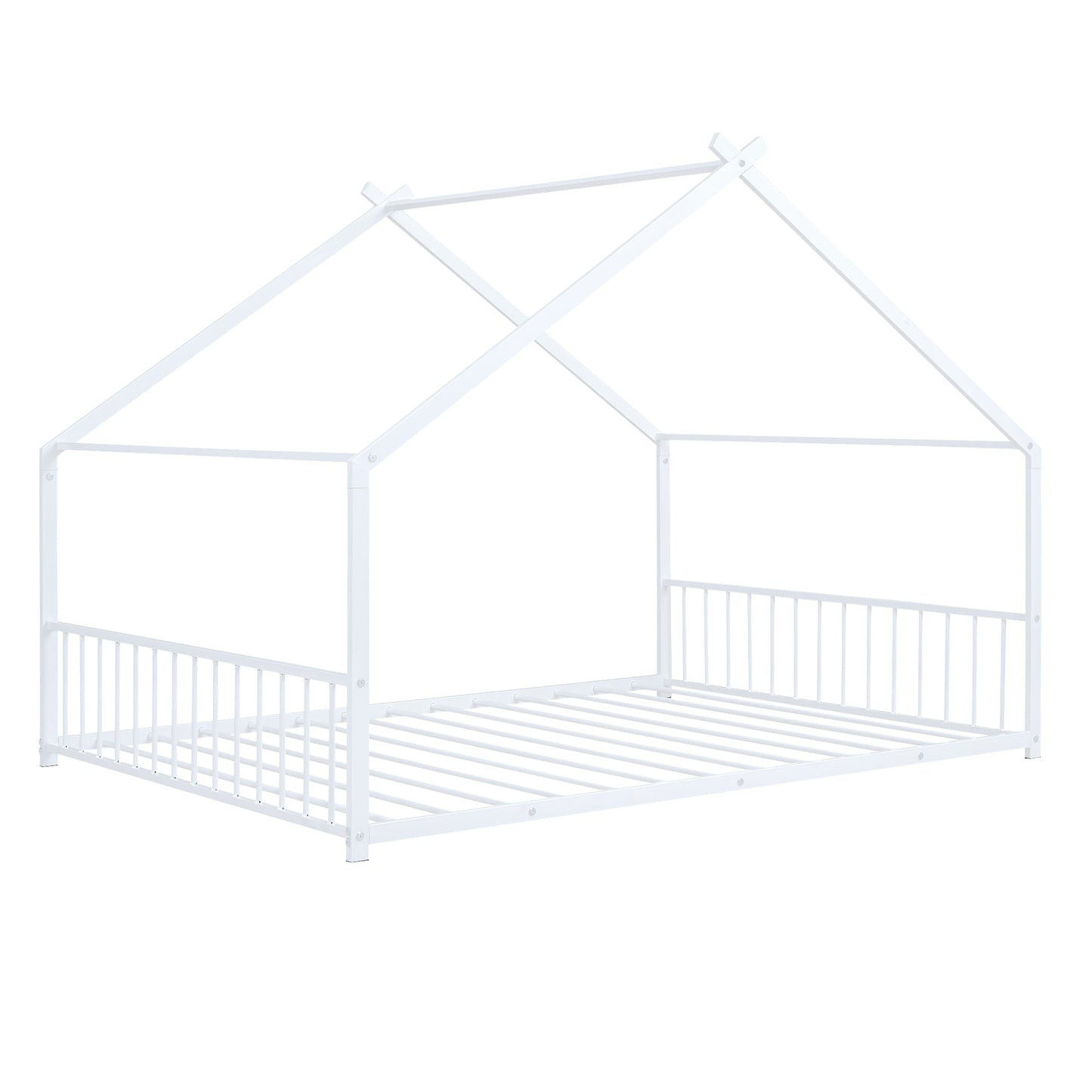 White metal house bed frame for kids