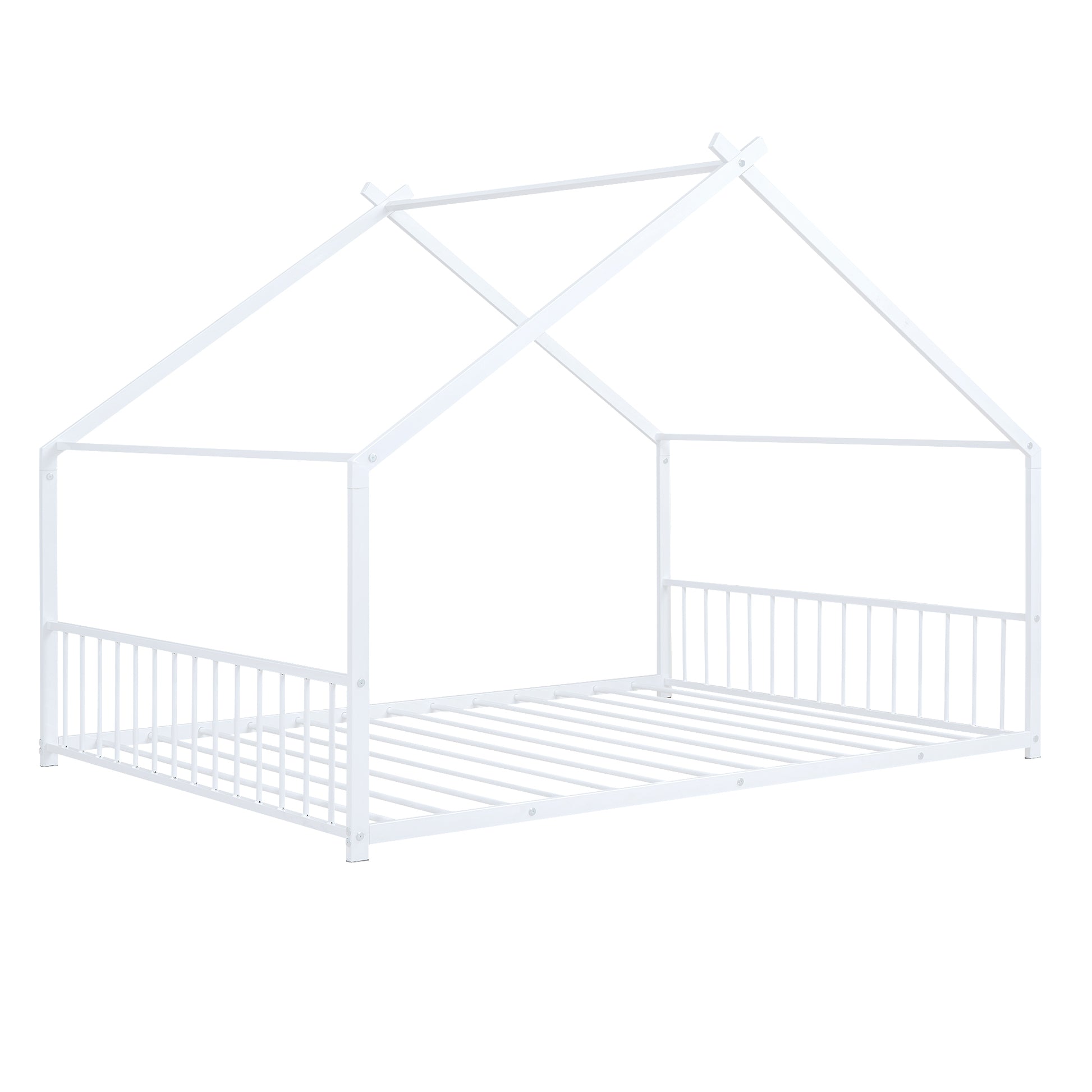 White metal house bed frame for kids