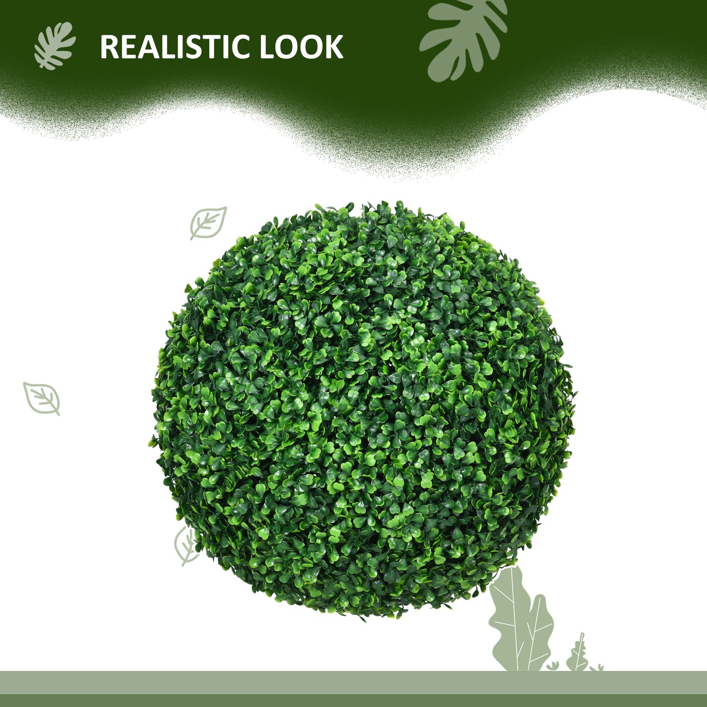 Realistic artificial green boxwood ball topiary for home or garden decor