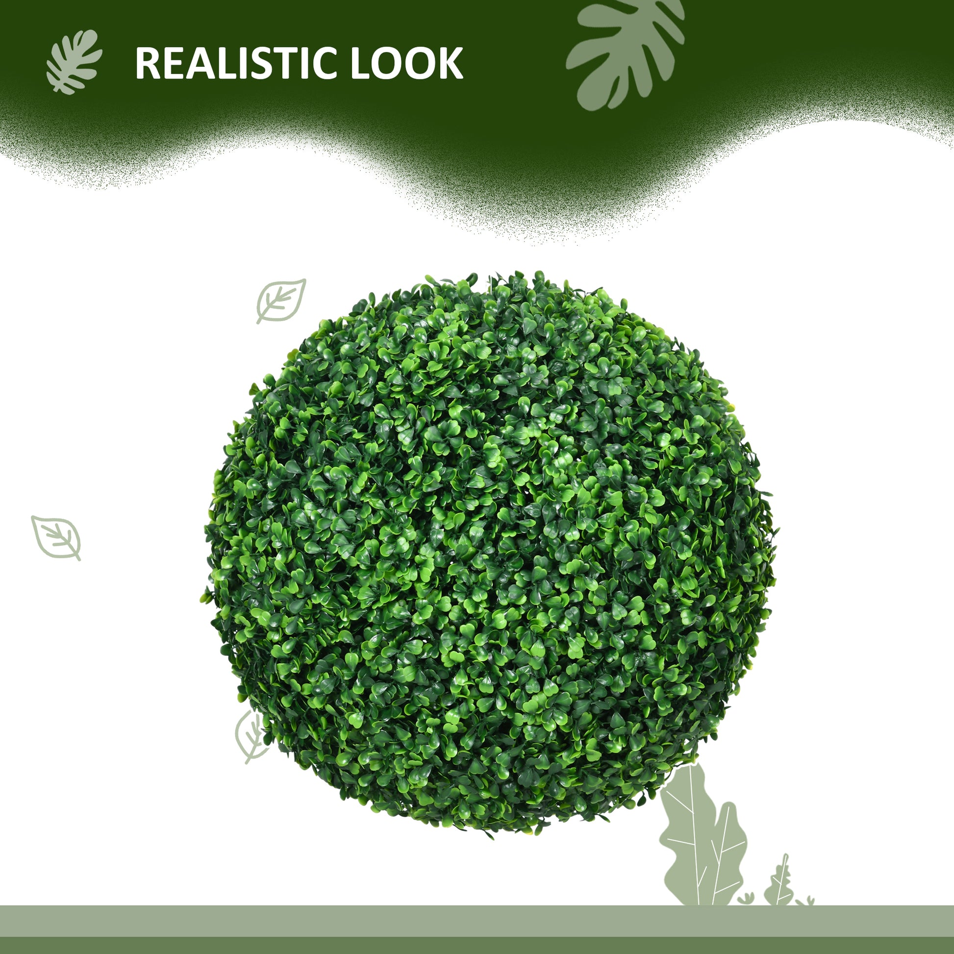Realistic artificial green boxwood ball topiary for home or garden decor