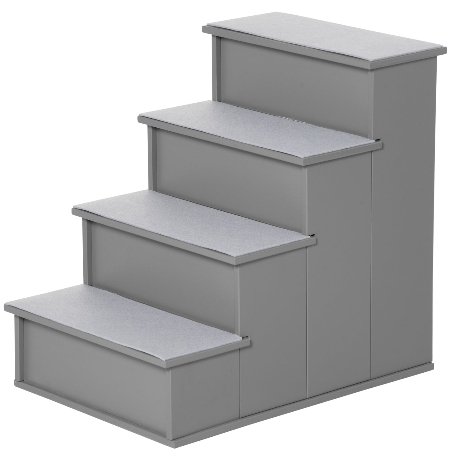 Fourstep gray pet stairs with nonslip treads for easy access to furniture
