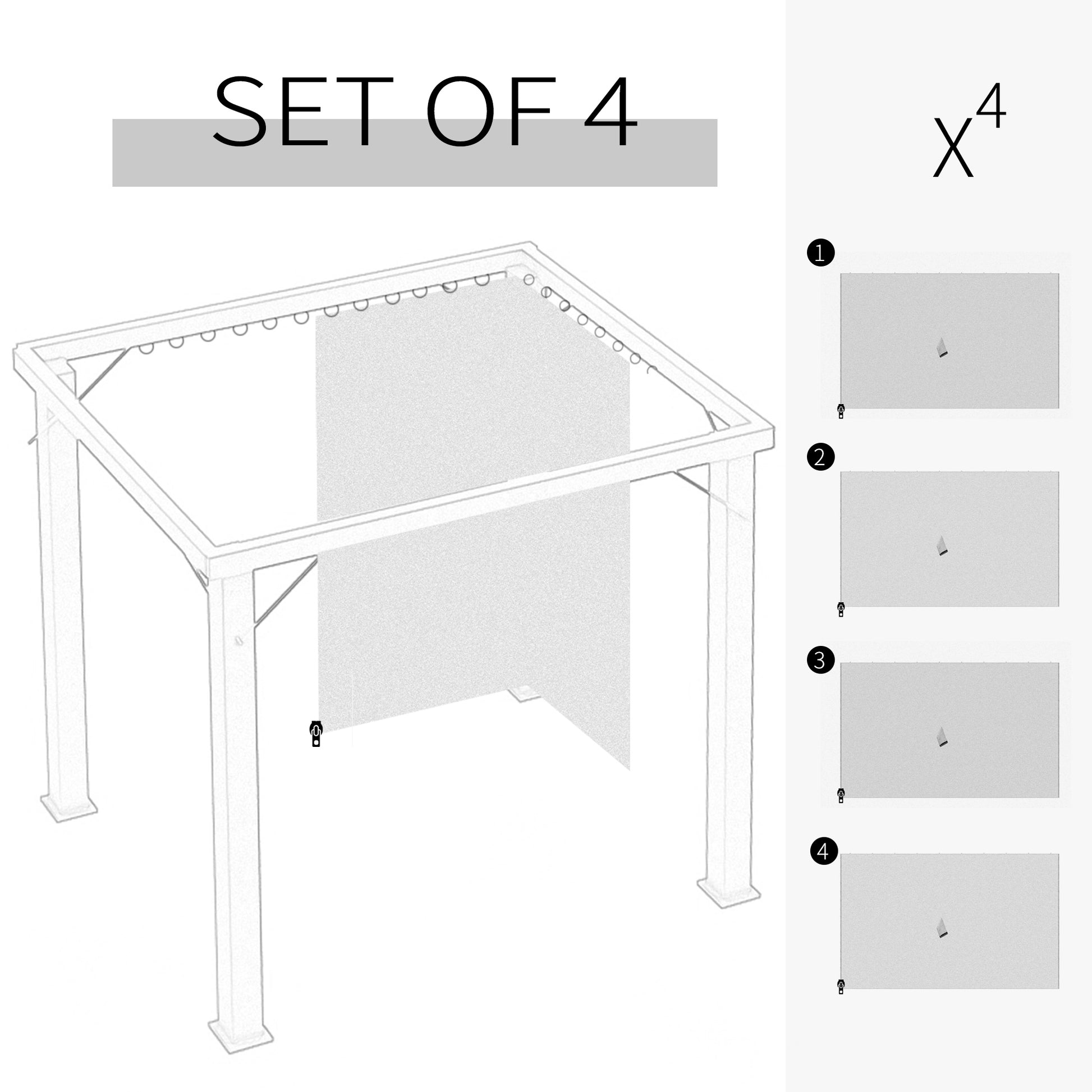 Set of  outdoor gazebo privacy curtains for enhanced comfort and shade