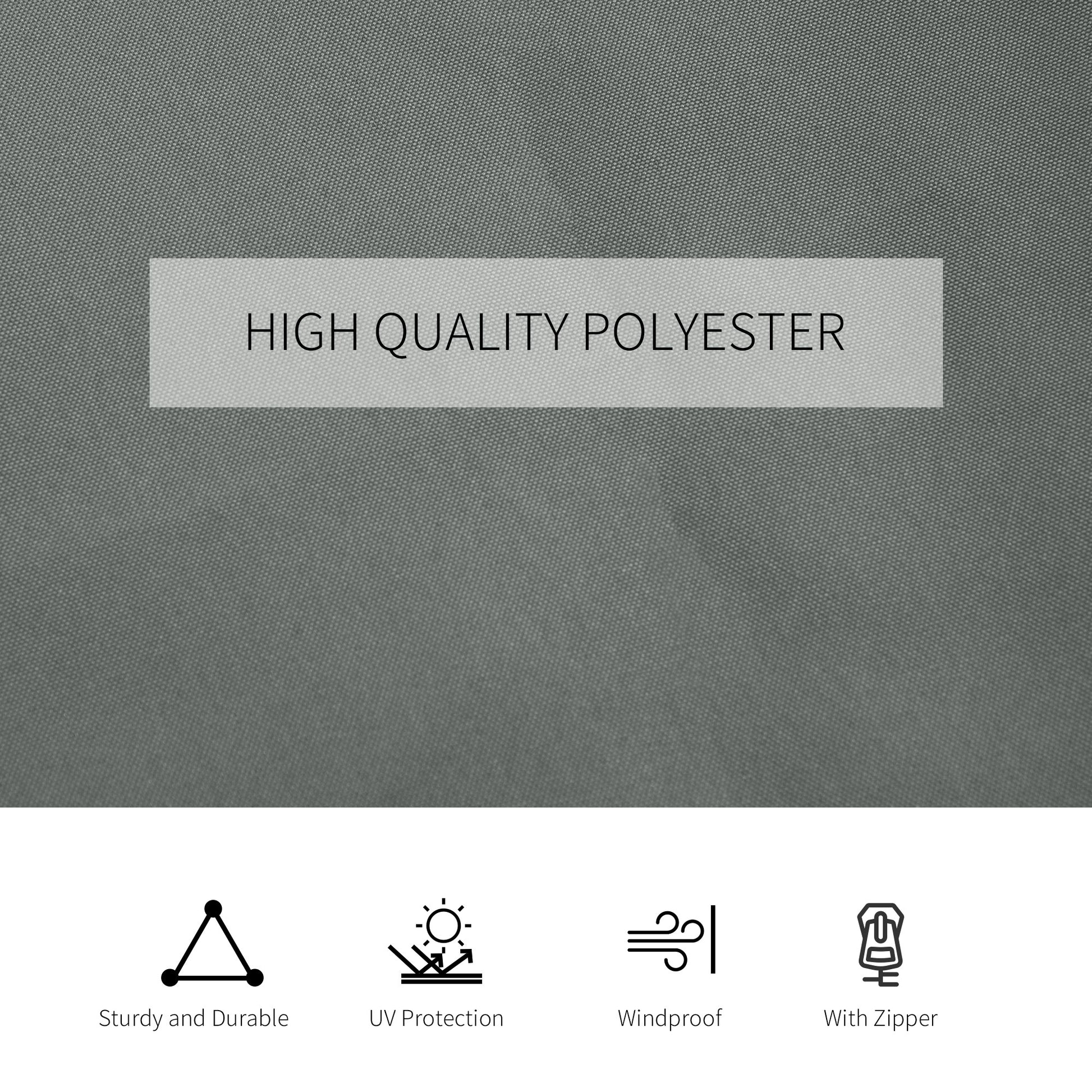 High quality polyester fabric in a subtle grey weave ideal for durable outdoor covers