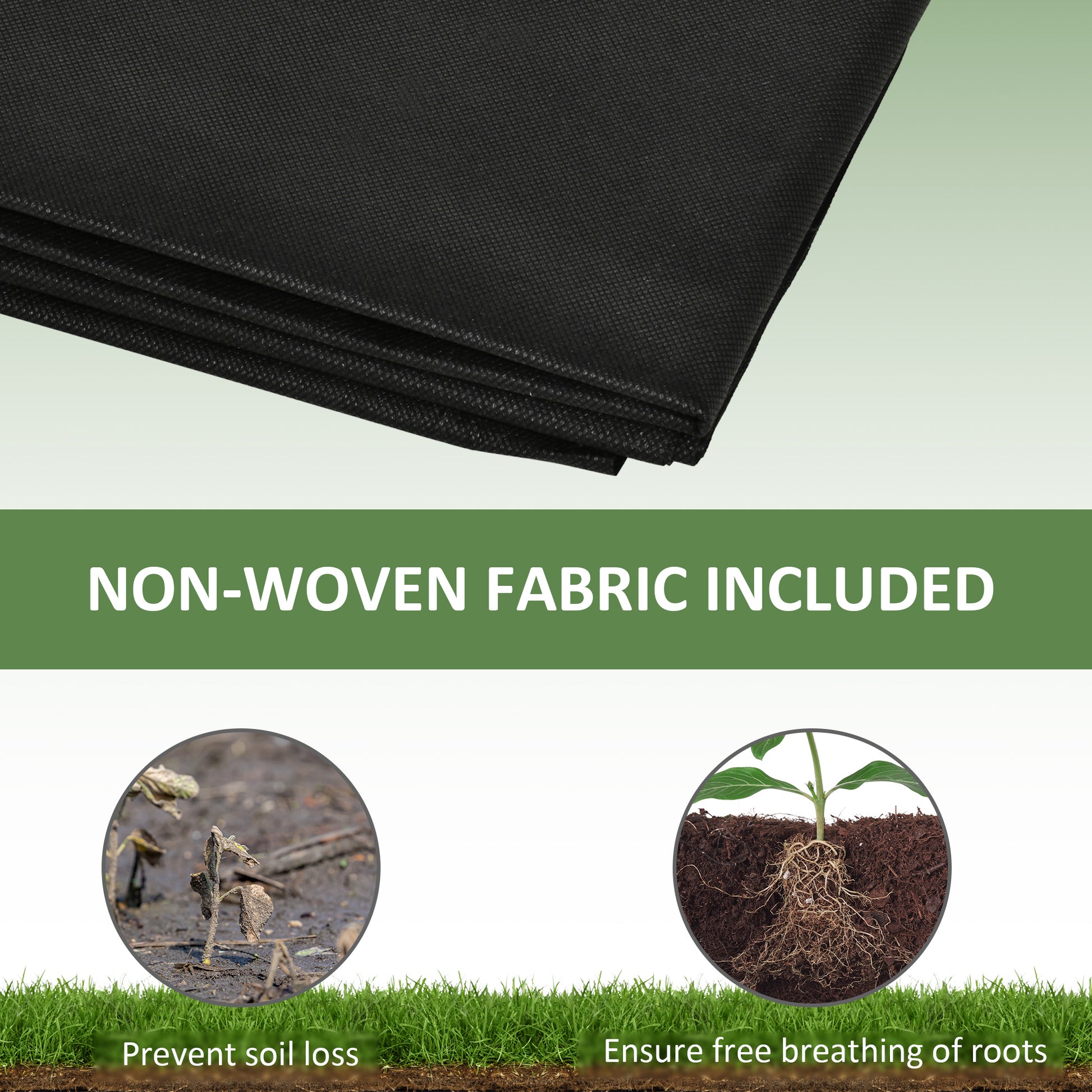 Black nonwoven fabric sheet folded for display