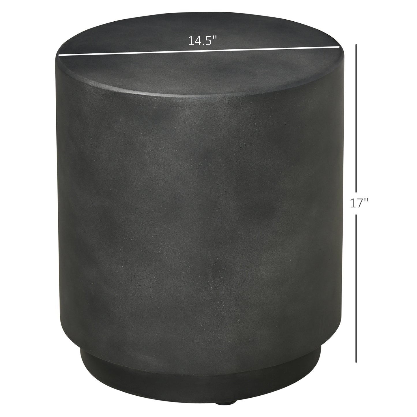 Dark gray cylindrical accent table  inches tall  inch diameter