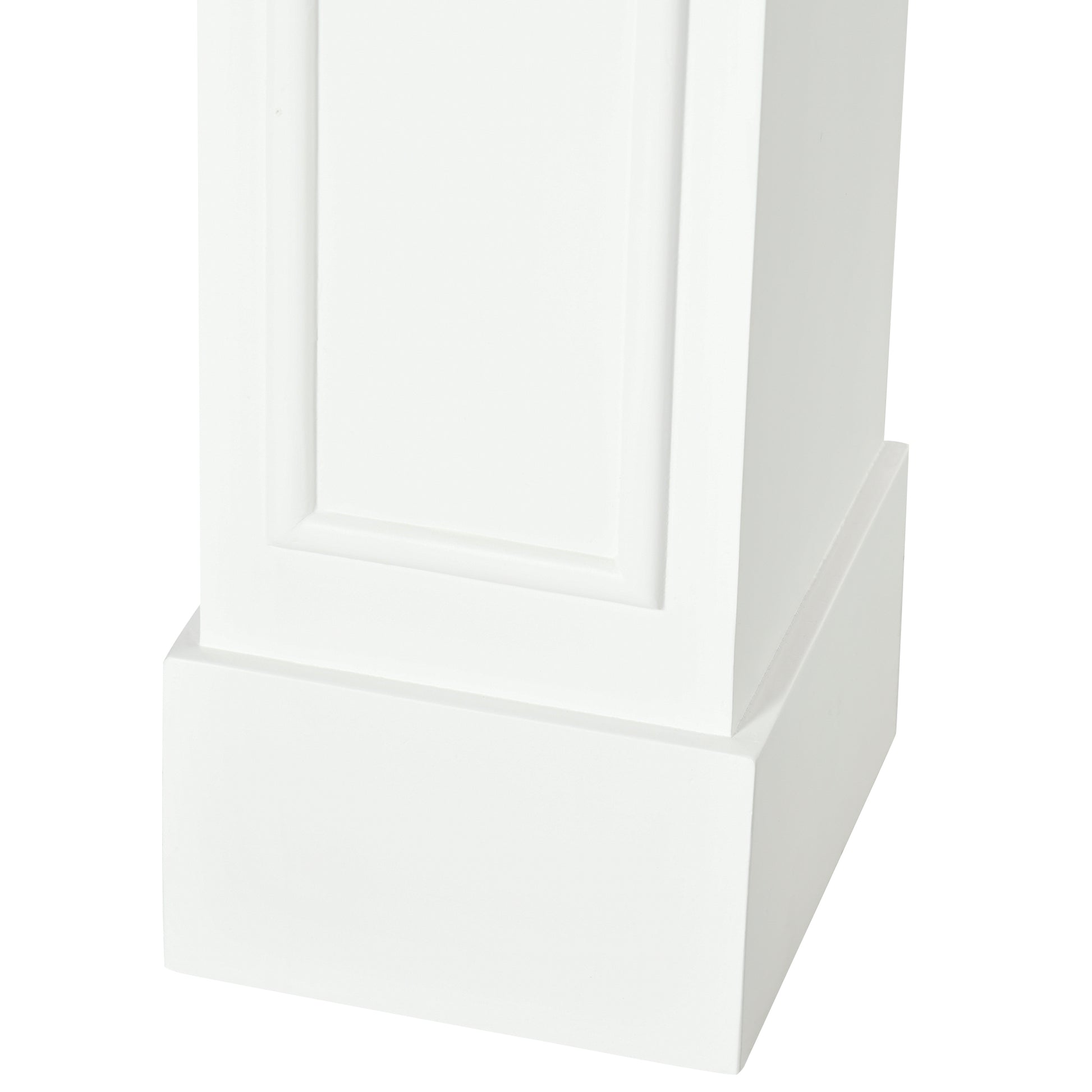 White MDF fireplace surround base with subtle panel detail