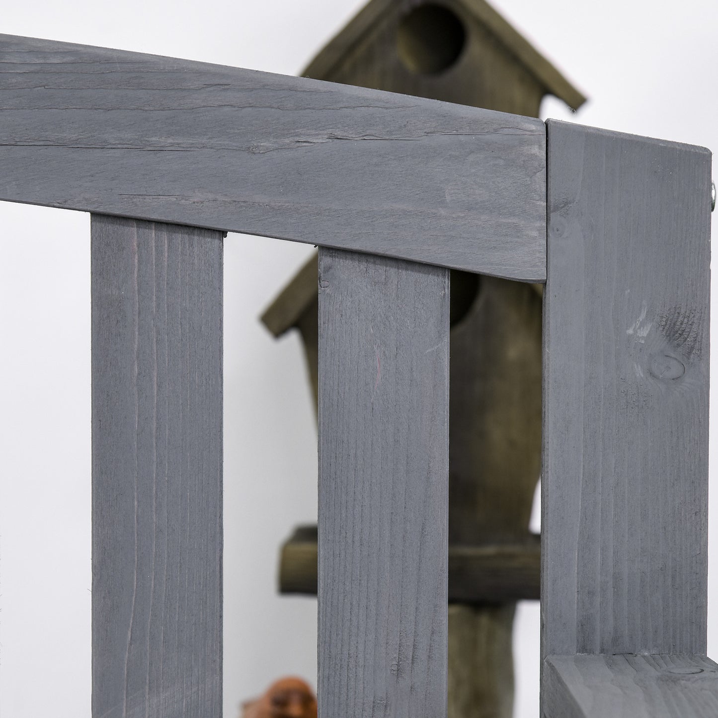Closeup of weathered grey wooden fence planks providing rustic charm