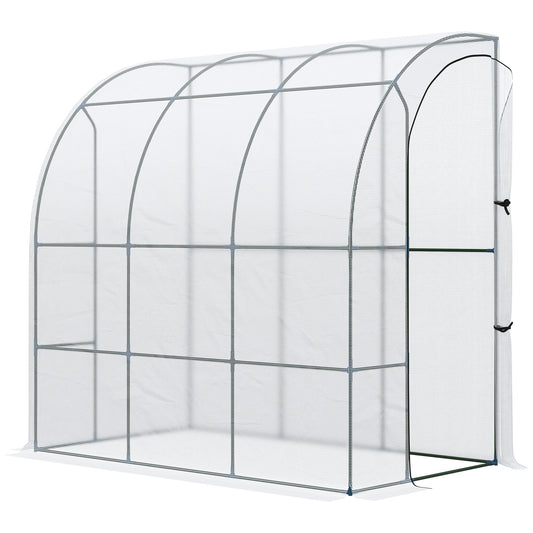 White portable greenhouse with shelving ideal for small gardens and balconies