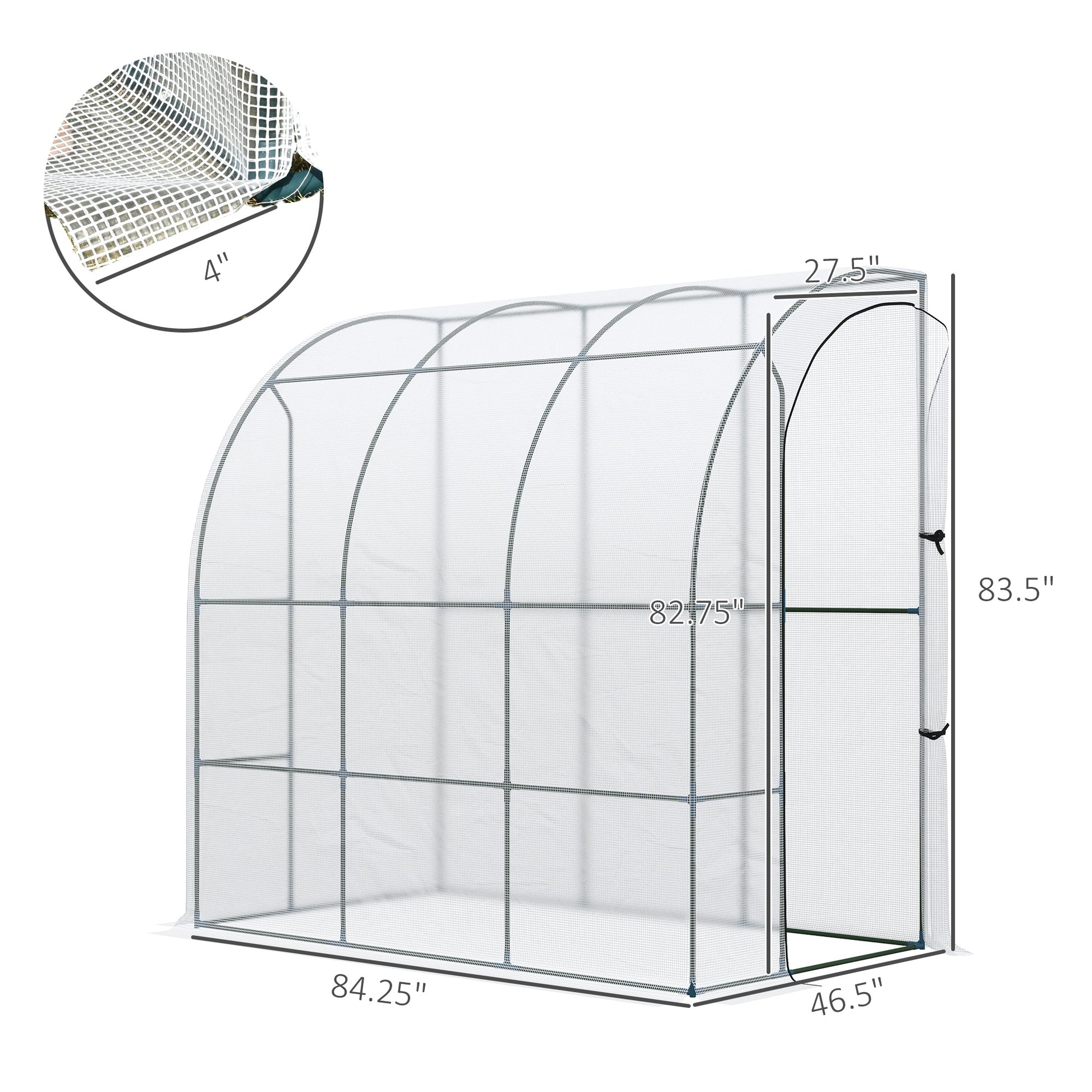 This greenhouse features a durable PE mesh cover for optimal plant growth