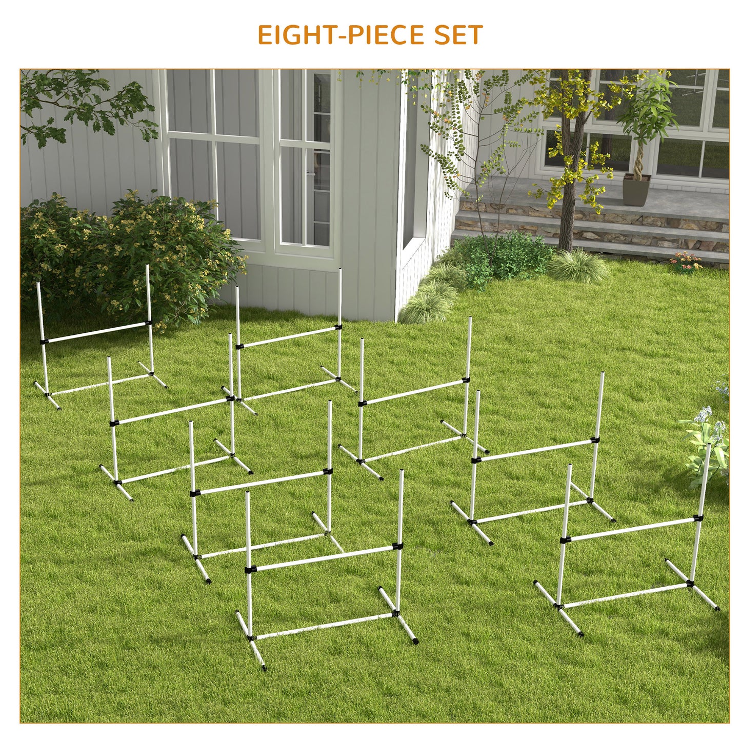 White metal dog agility hurdles set of  for outdoor training