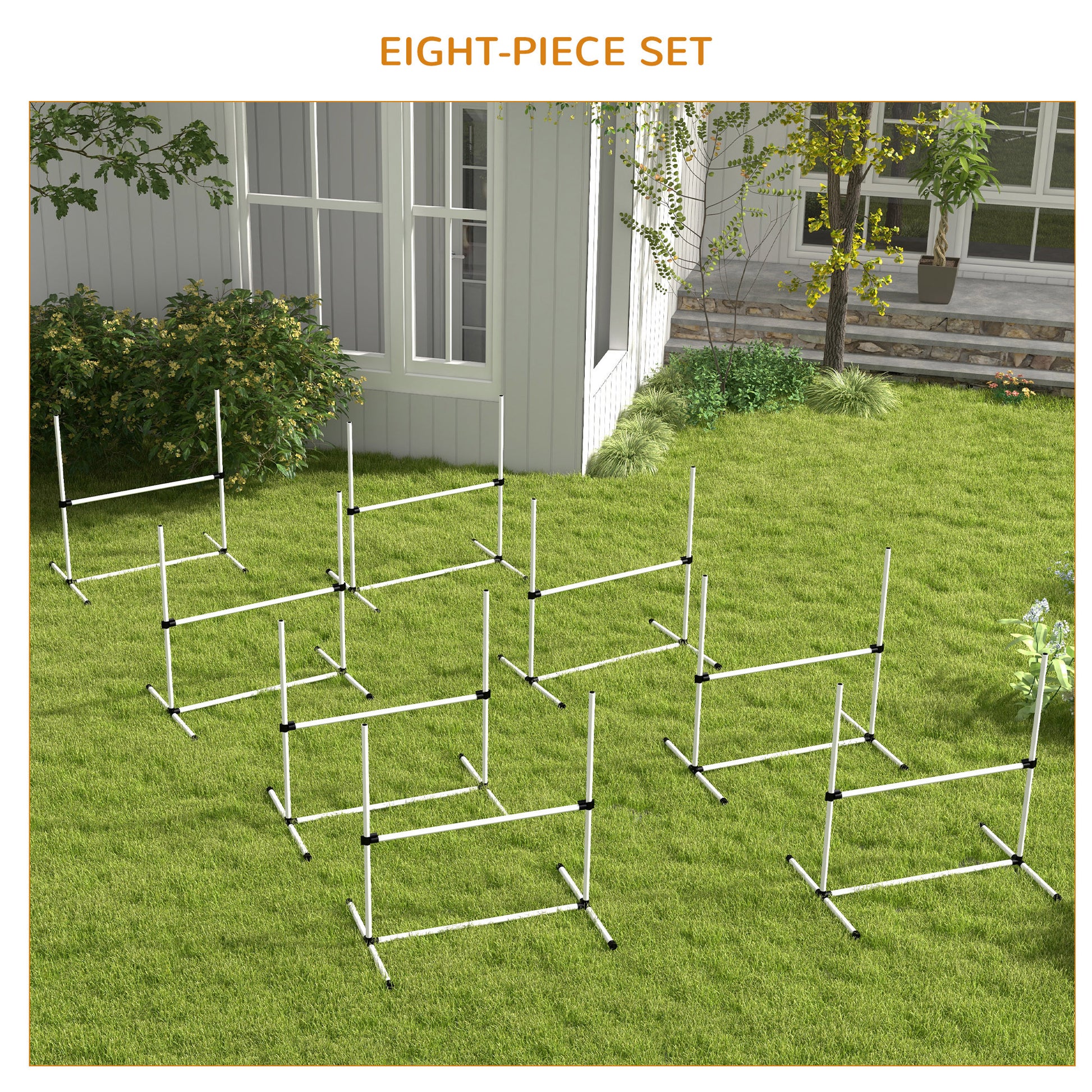 White metal dog agility hurdles set of  for outdoor training