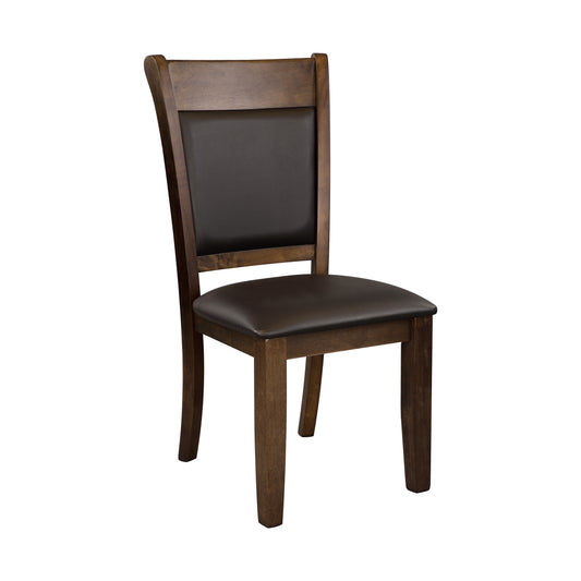 TREATLIFE HOME Classic Light Rustic Brown Finish Wooden Side Chairs, Upholstered Seat Back for Casual Dining Room, Set of 2