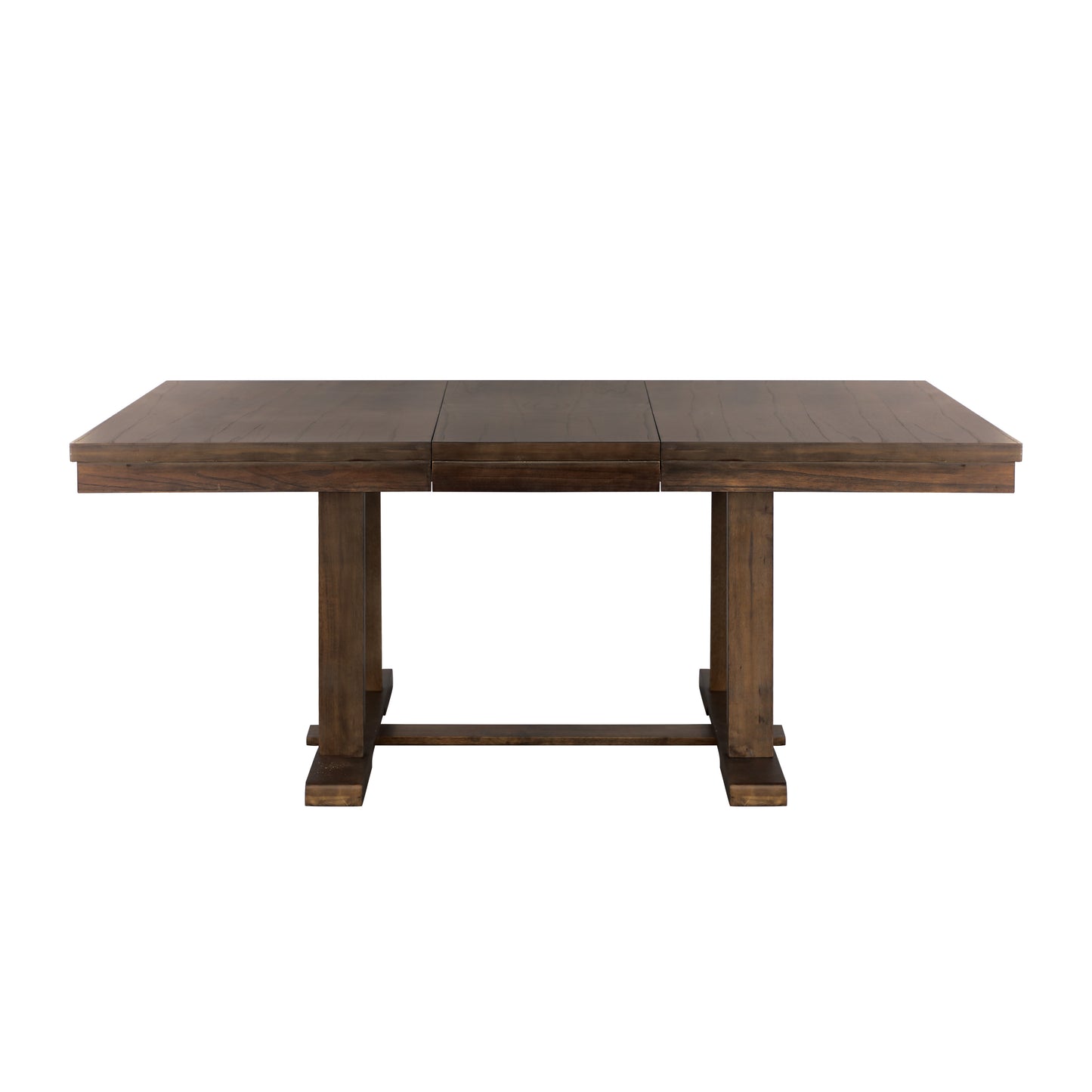 TREATLIFE HOME Classic Light Rustic Brown Wooden Dining Table with Storing Leaf, Transitional Design for Dining Room