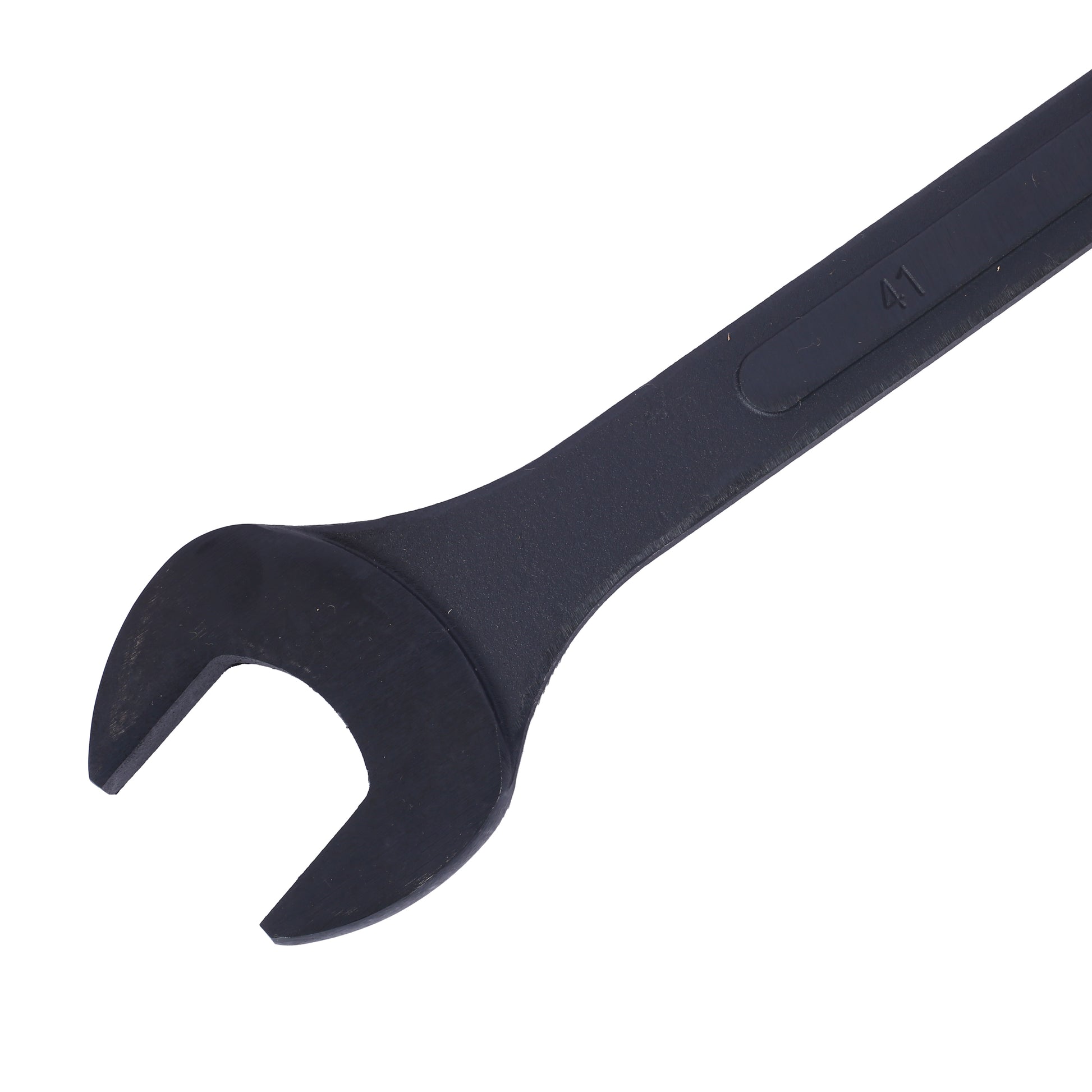 Black steel openend wrench with size  marking