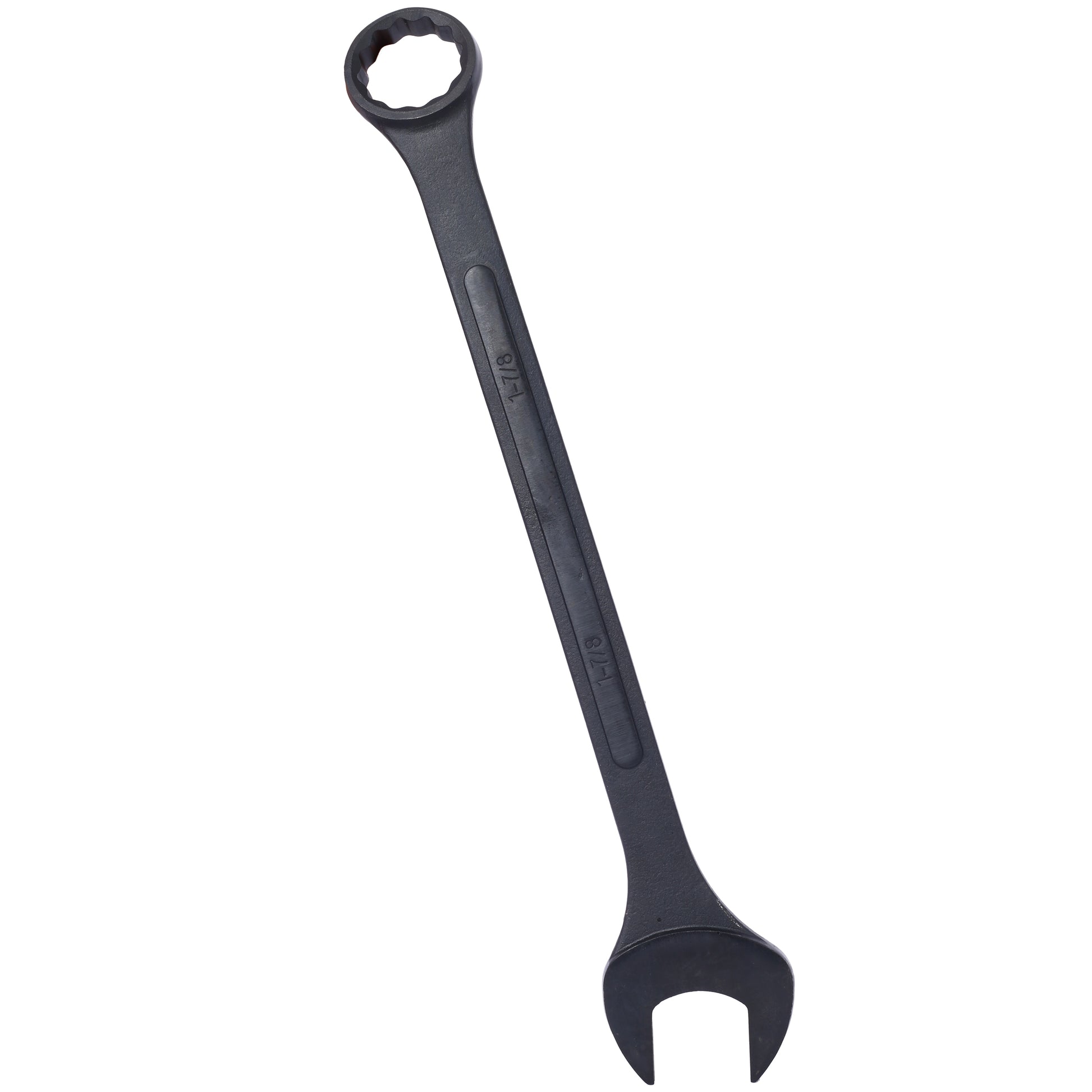 Black steel combination wrench with  inch size for heavyduty use