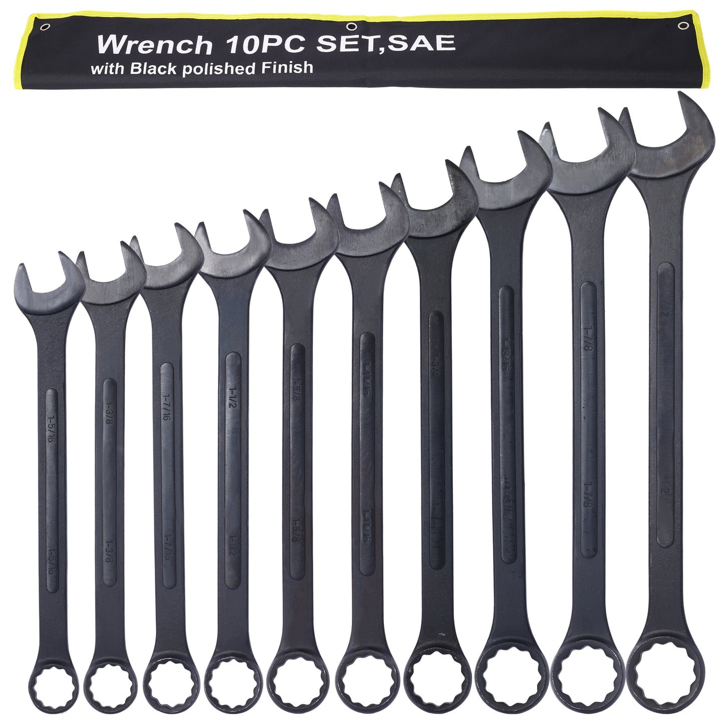 Black polished finish piece SAE wrench set for mechanics