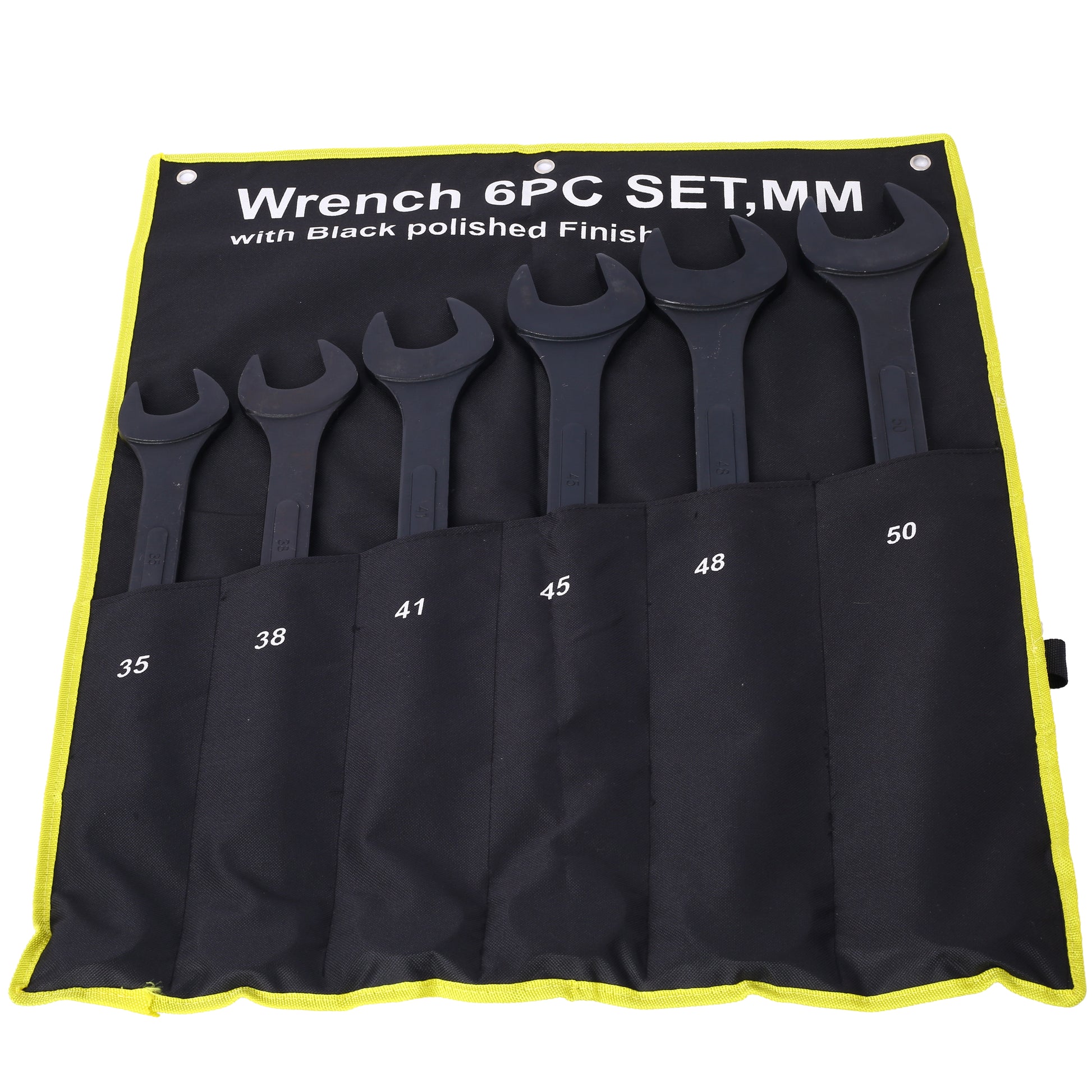 piece metric wrench set with black polished finish