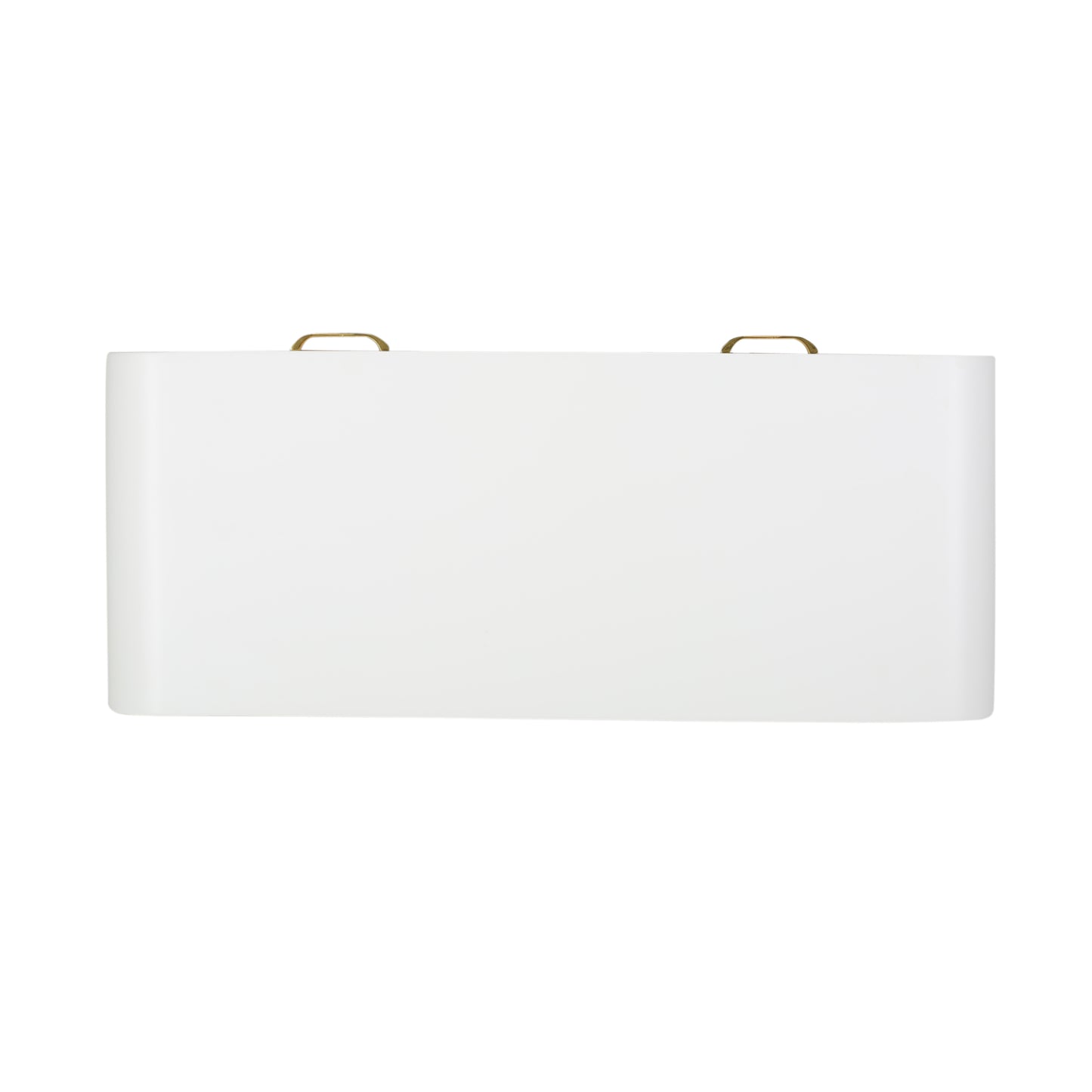 Modern white vanity drawer with brass pull handles ideal for bathrooms