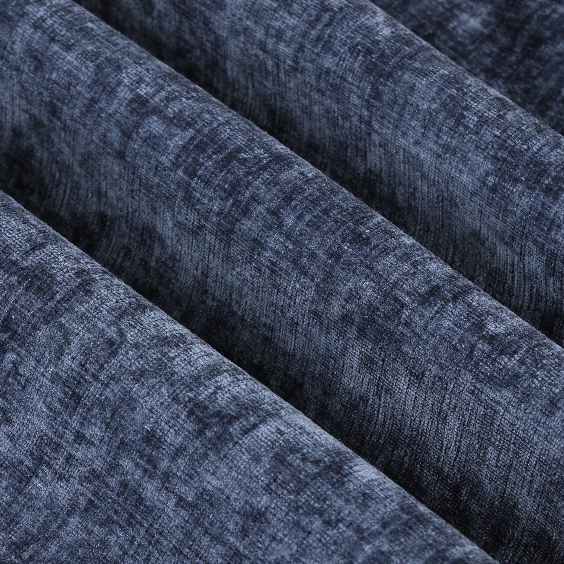 Deep navy velvet fabric with a subtle textured weave perfect for upholstery