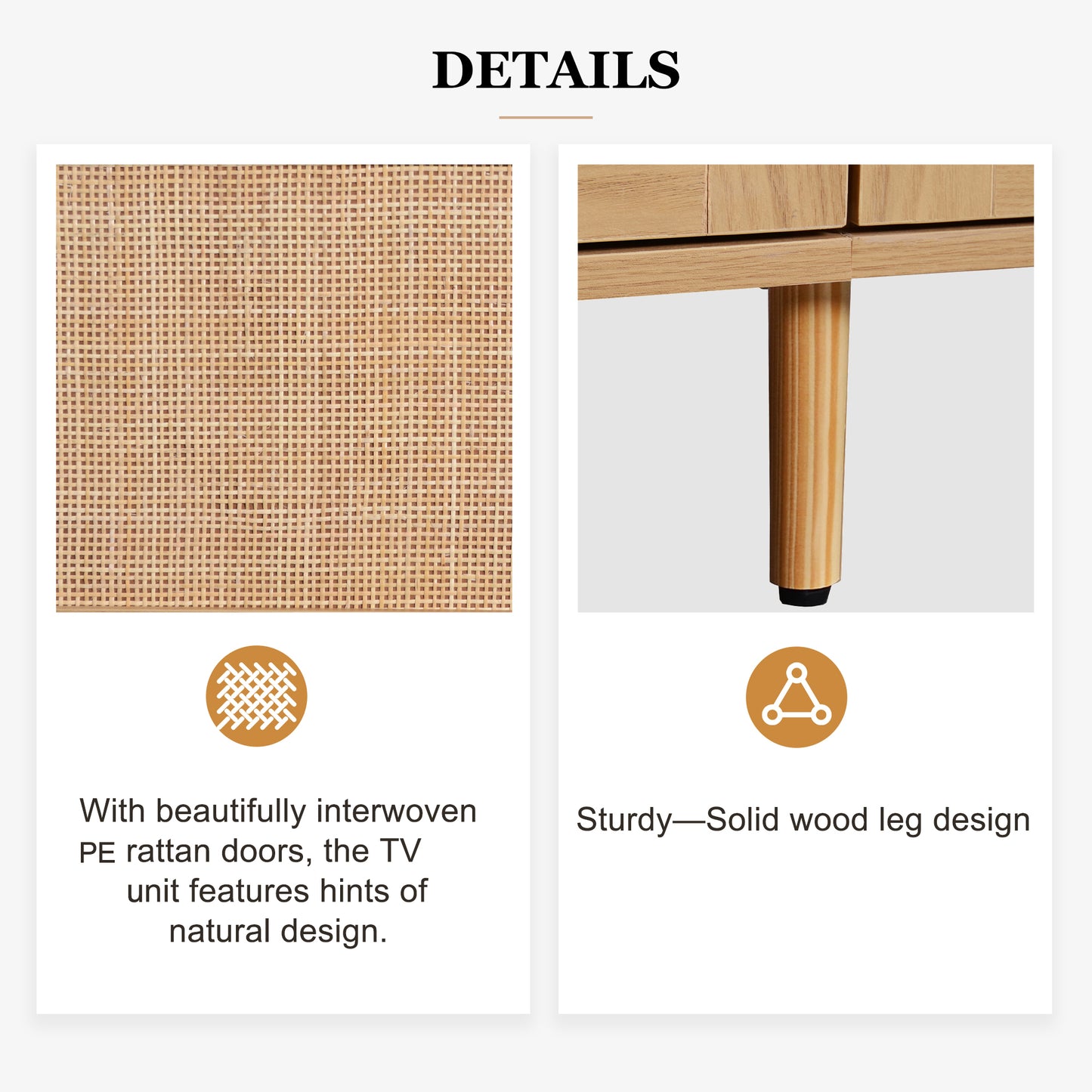 Closeup of interwoven PE rattan weave ideal for cabinet doors