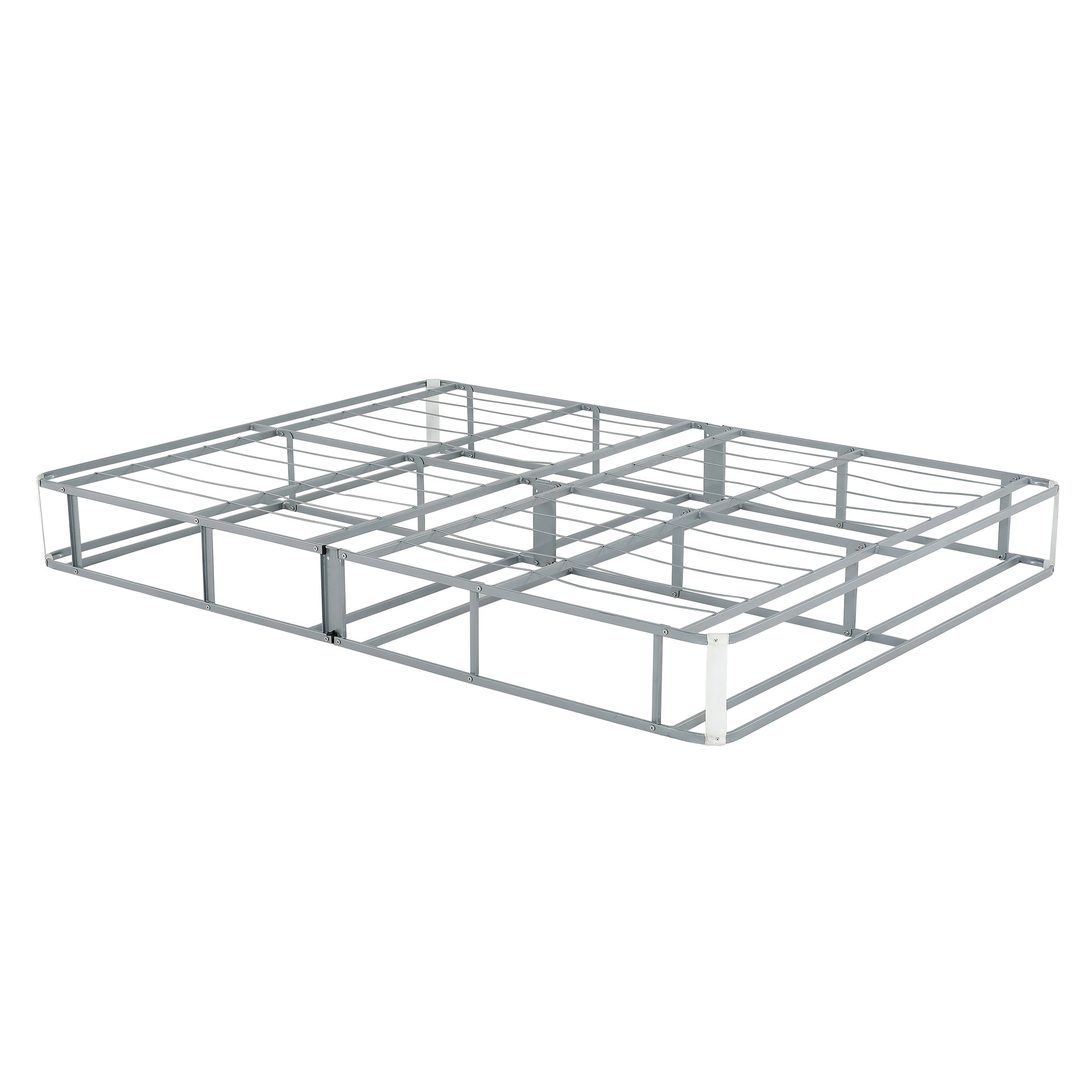 Gray metal twin bed frame with durable steel construction