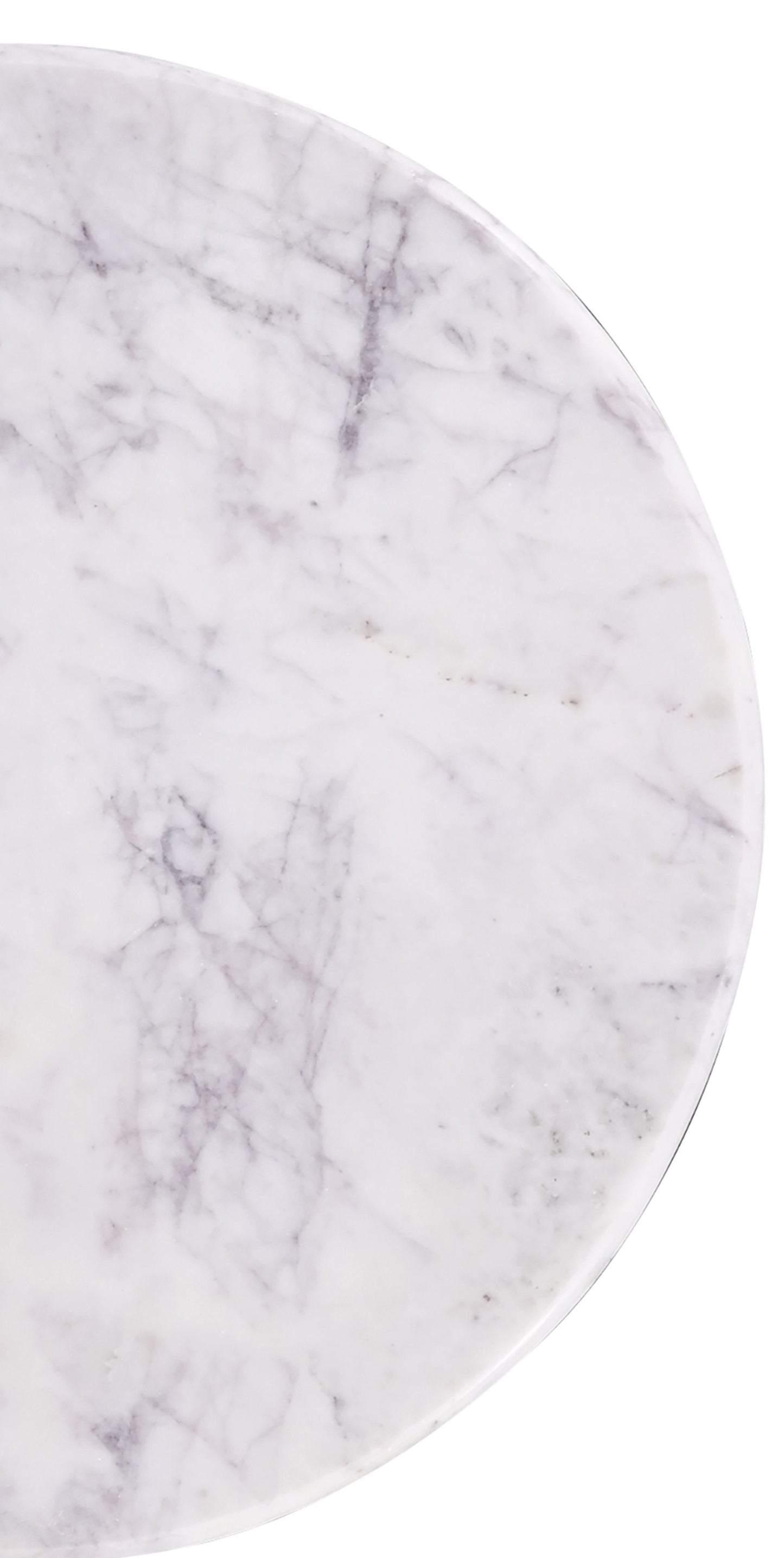 Closeup of white marble tabletop with subtle grey veining for elegant decor