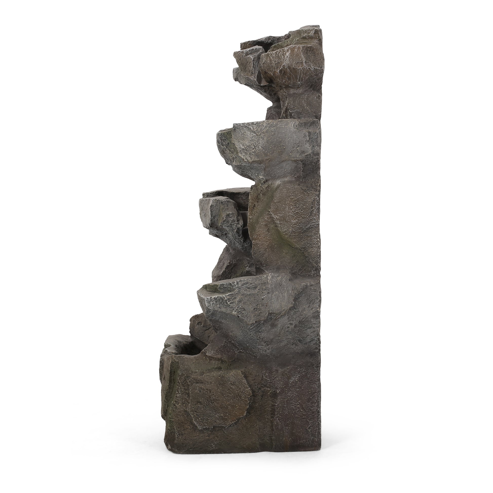 Gray artificial rock cascade water feature for garden decoration