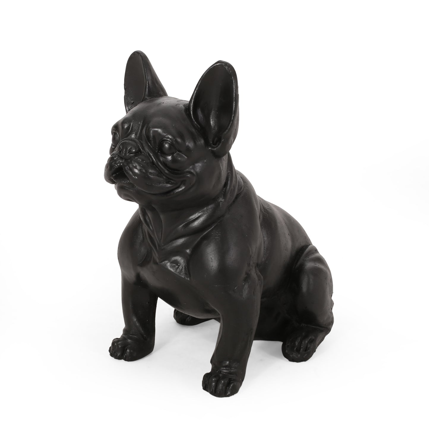Black French bulldog statue with detailed features ideal for home decor
