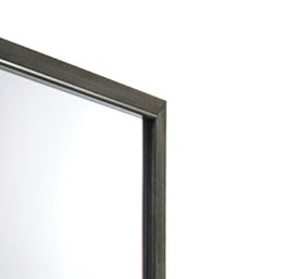 Modern charcoal metal framed round mirror