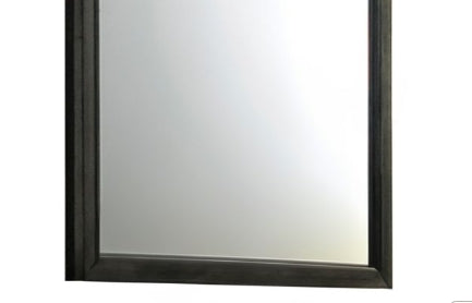 Rectangular dark wood framed mirror