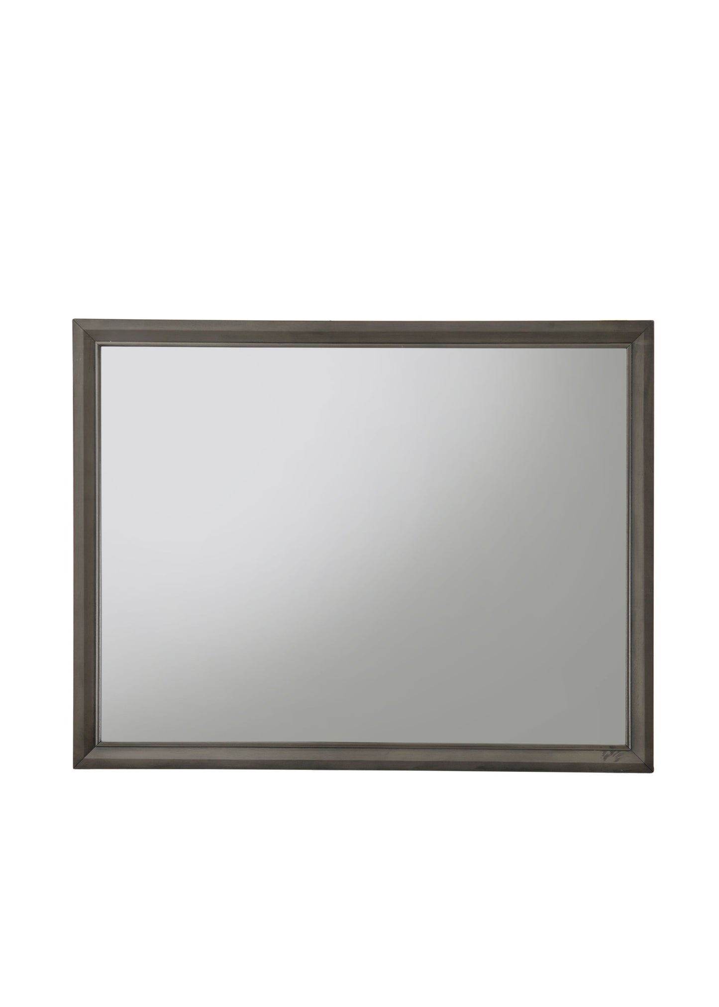 Rectangular dark wood frame mirror